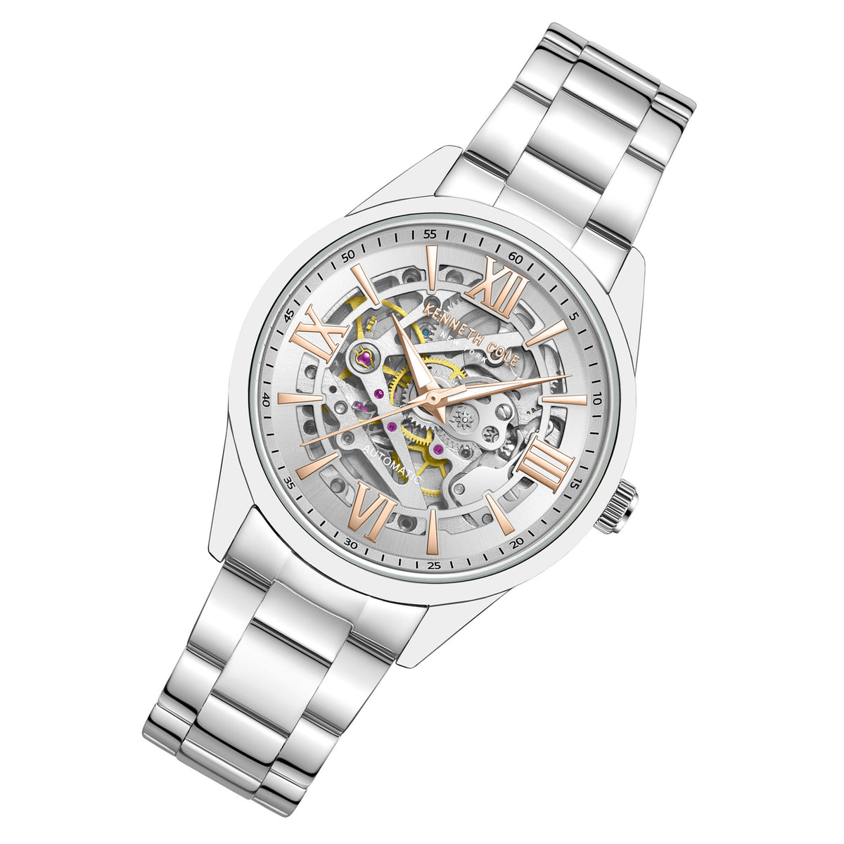 Kenneth Cole Stainless Steel Silver Dial Automatic Women's Watch - KCWLL0016701