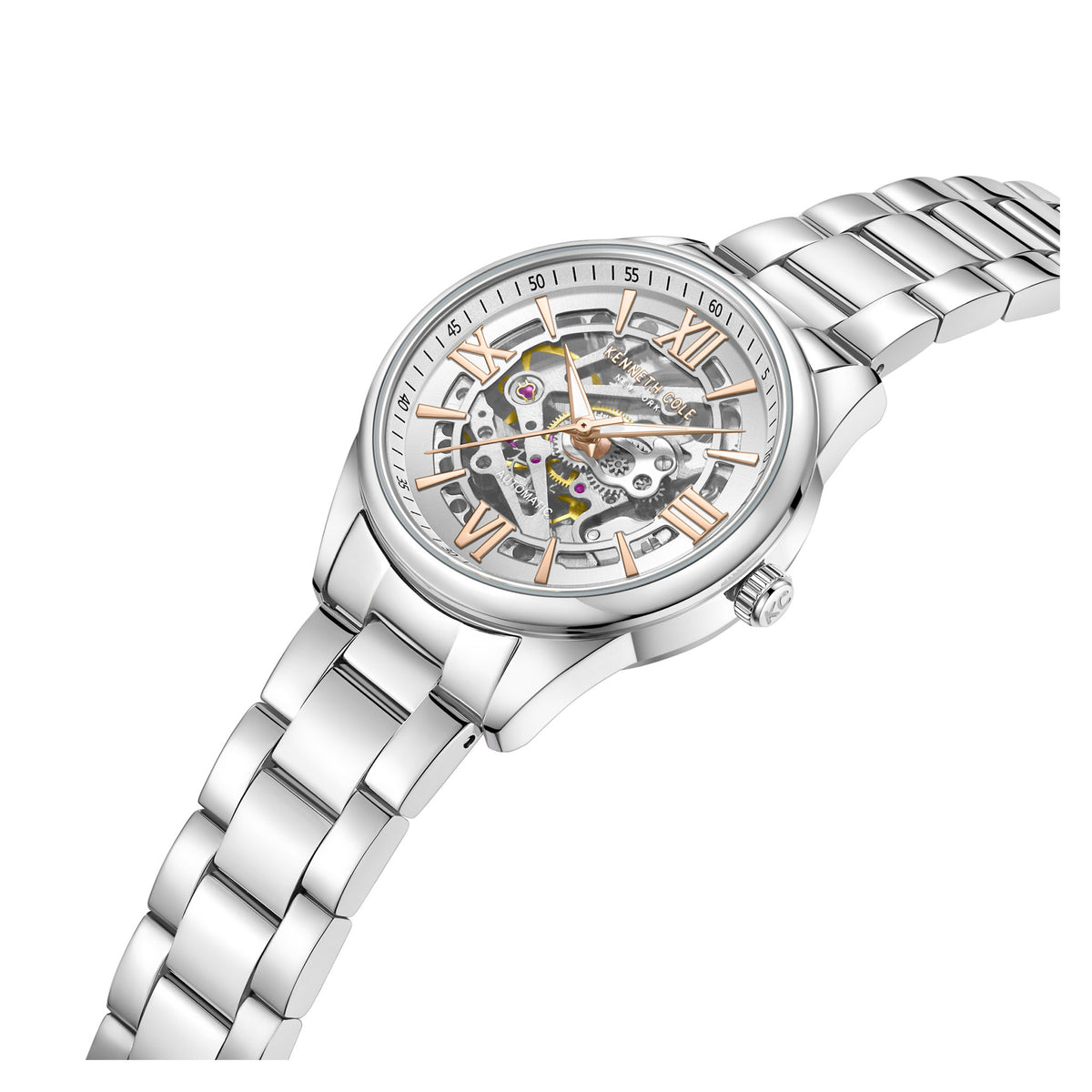 Kenneth Cole Stainless Steel Silver Dial Automatic Women's Watch - KCWLL0016701