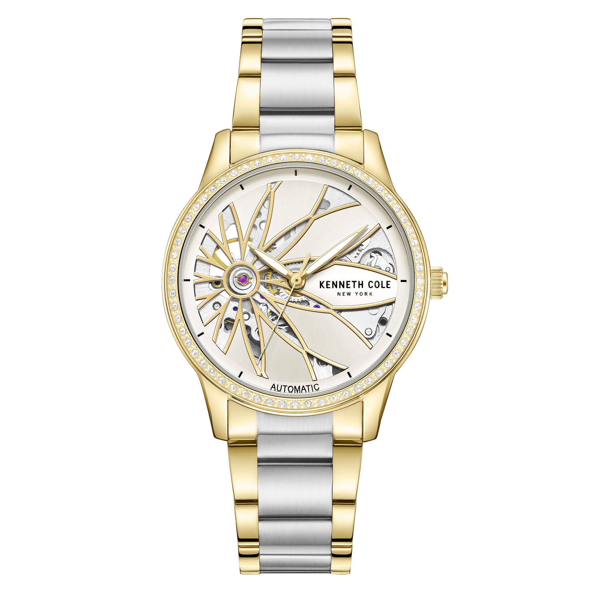 Kenneth Cole Stainless Steel Light Champagne Dial Stainless Steel Automatic Women's Watch - KCWLL0060902