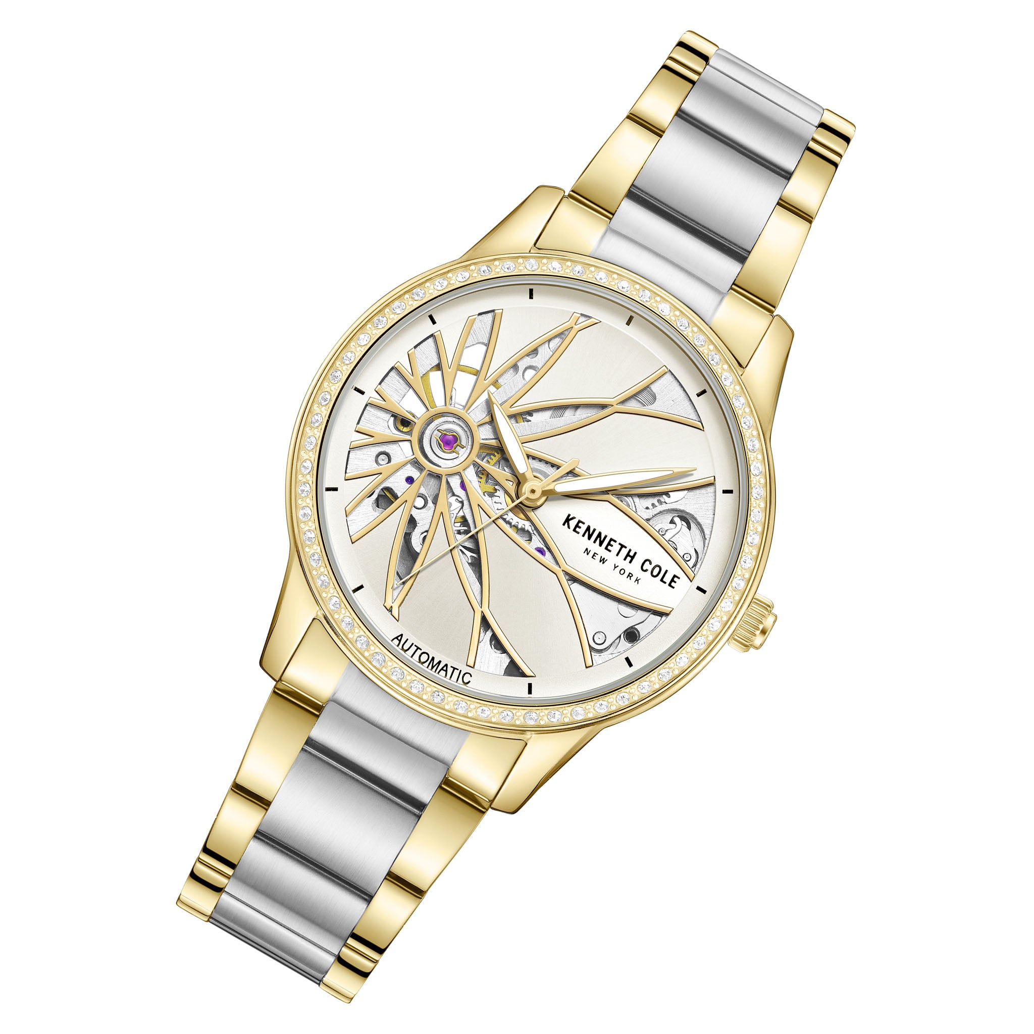 Kenneth Cole Two-Tone Steel Light Champagne Dial Automatic Women's Watch - KCWLL0060902