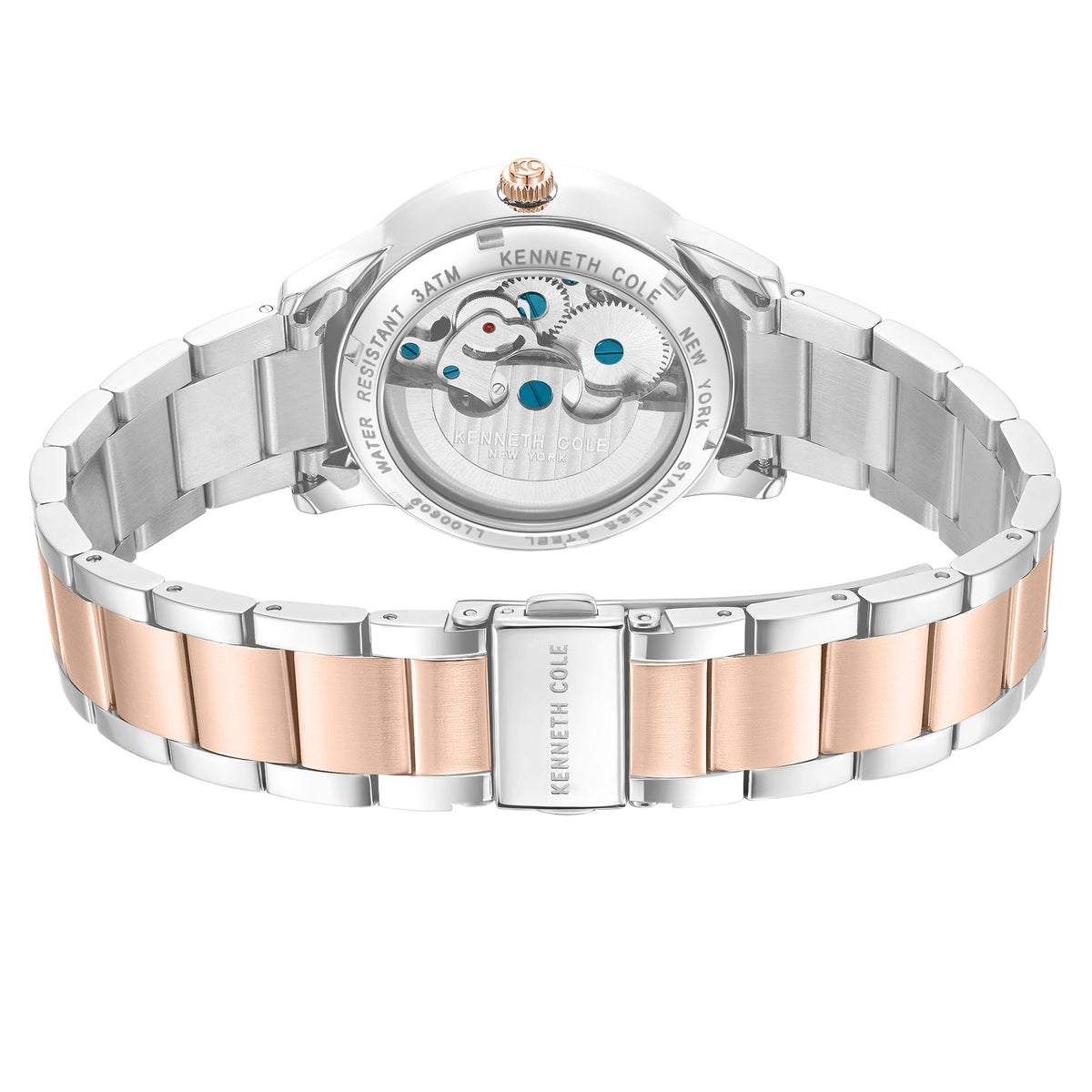 Kenneth Cole Two-Tone Steel Rose Gold Dial Automatic Women's Watch - KCWLL0060903