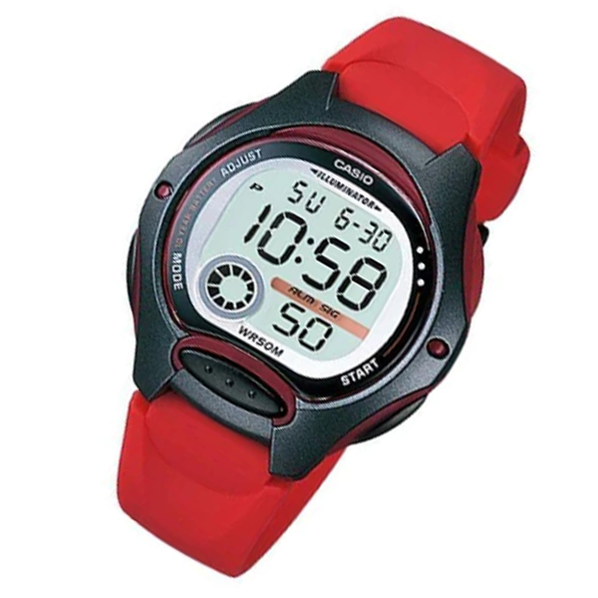 Casio Red Resin Digital Unisex Watch - LW200-4A