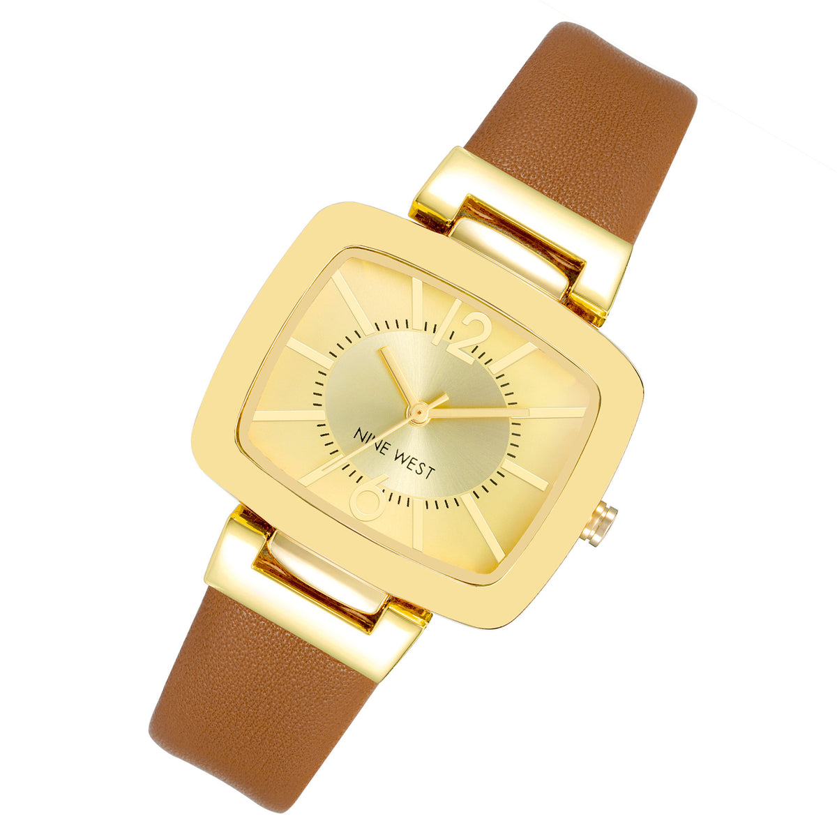 Nine West Honey-Tone Leather Champagne Dial Women's Watch - NW1856GPHY
