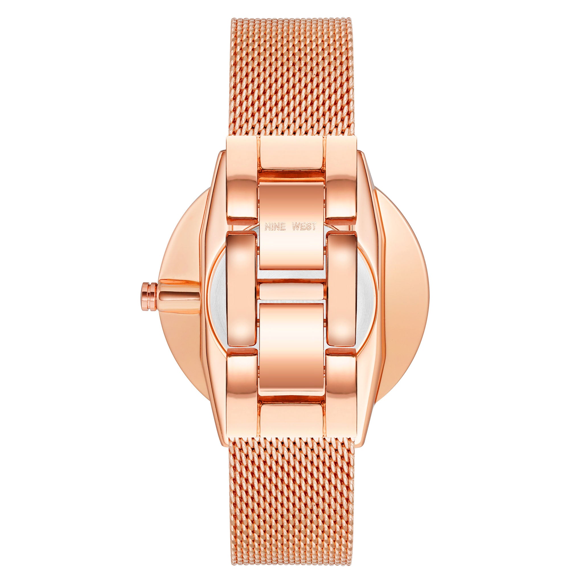 Nine West Rose Gold Steel Mesh Gun Dial Women's Watch - NW1980GYRG