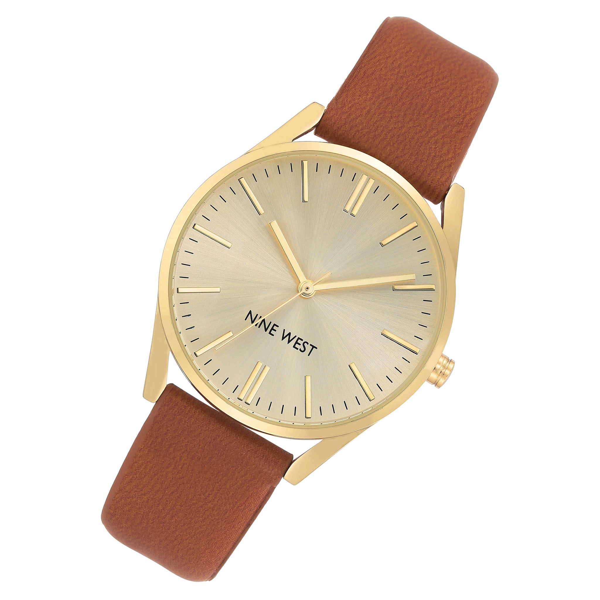 Nine West Honey-Tone Leather Champagne Dial Women's Watch - NW1994CHHY