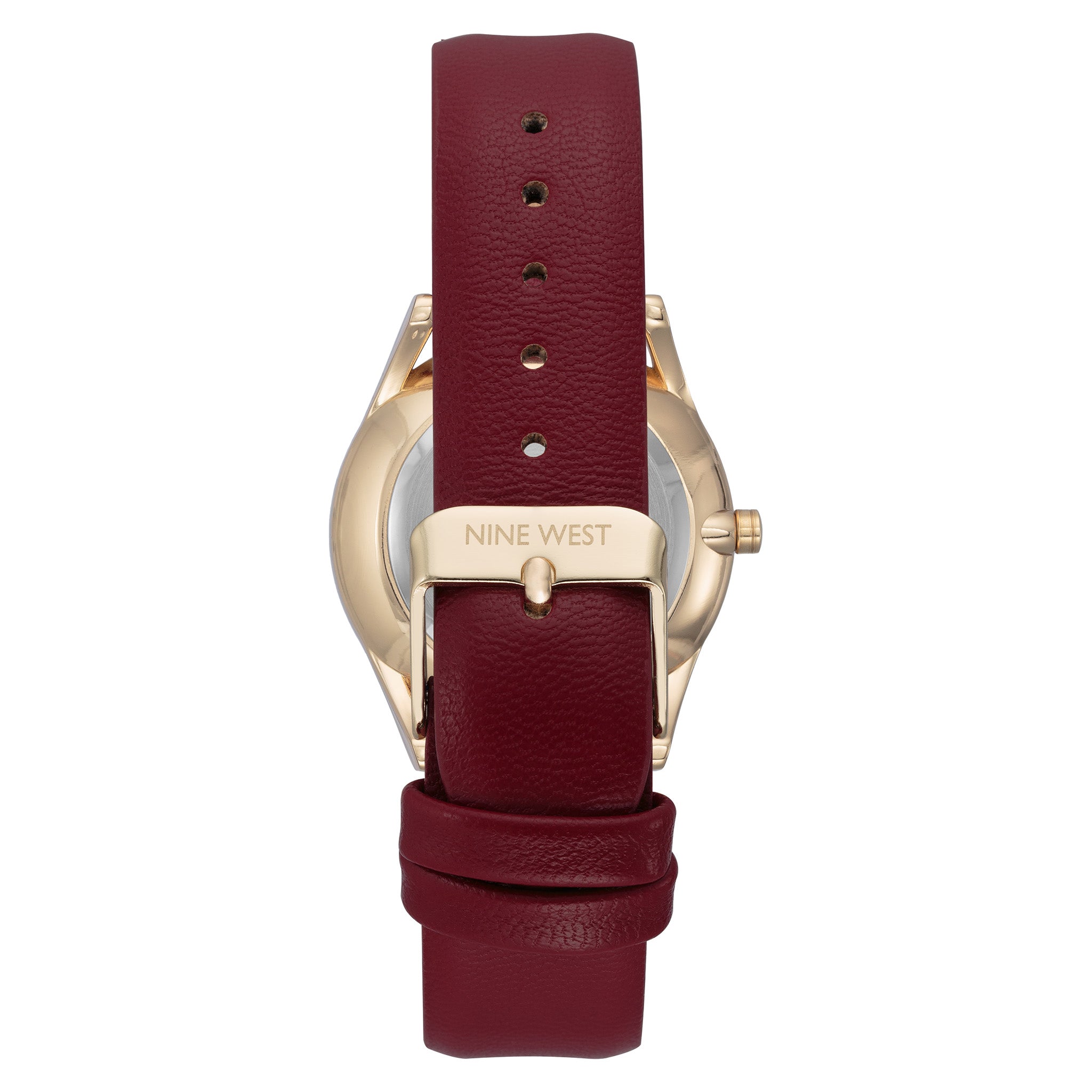 Nine West Burgundy Leather Women's Watch - NW1994GPBY