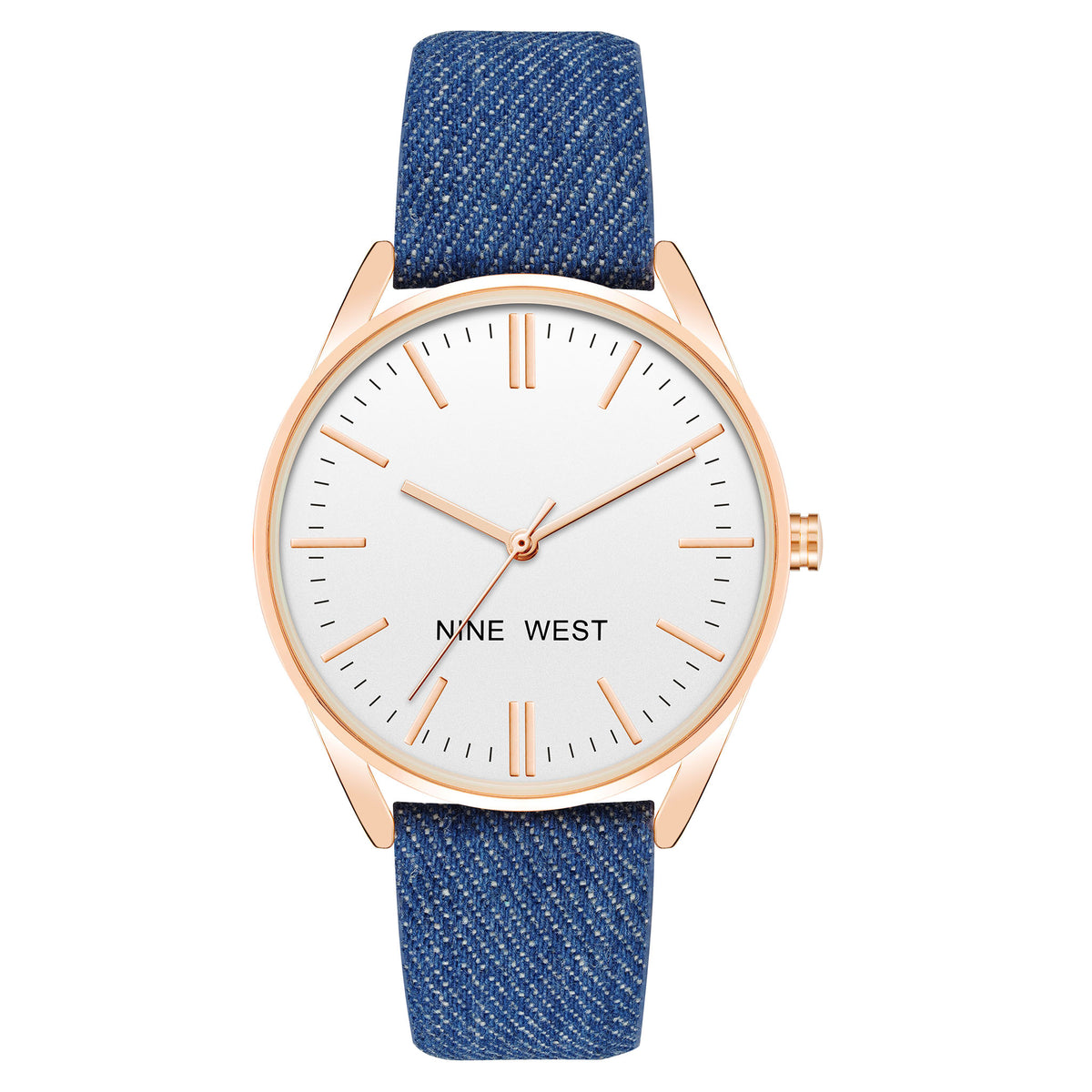 Nine West Blue Leather White Dial Women's Watch - NW1994RGDM