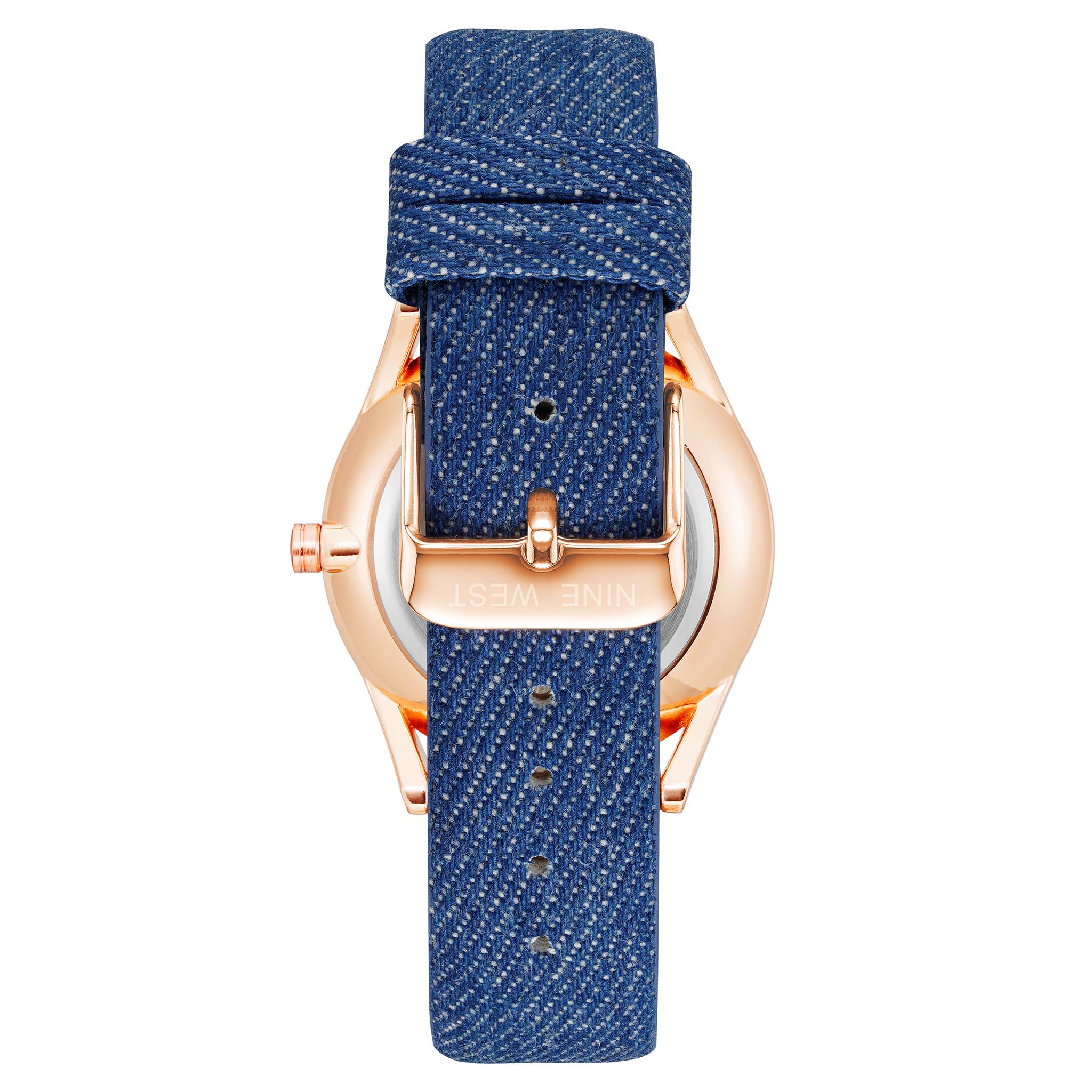 Nine West Blue Leather White Dial Women's Watch - NW1994RGDM