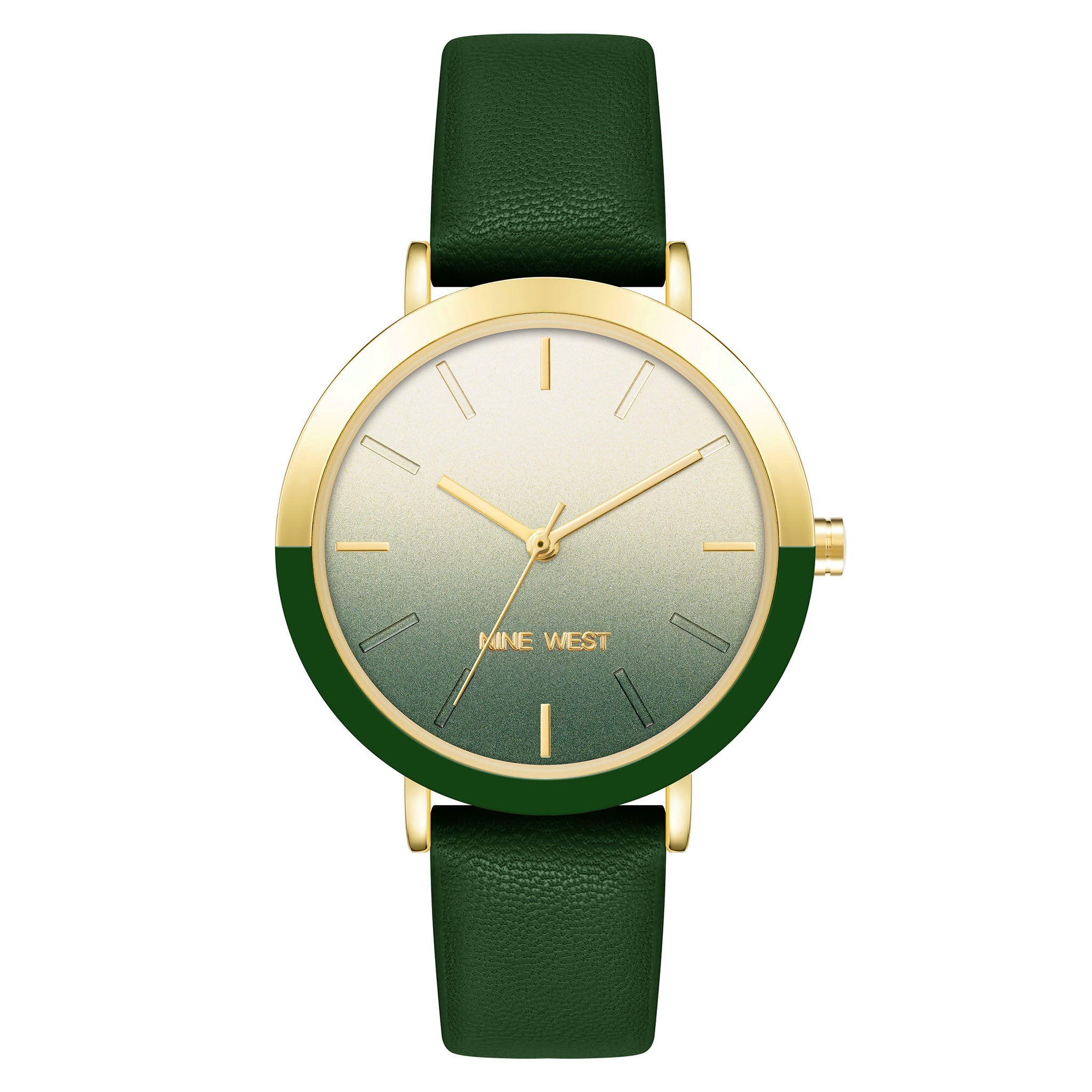 Nine West Green Leather Women's Watch - NW2346GPGN
