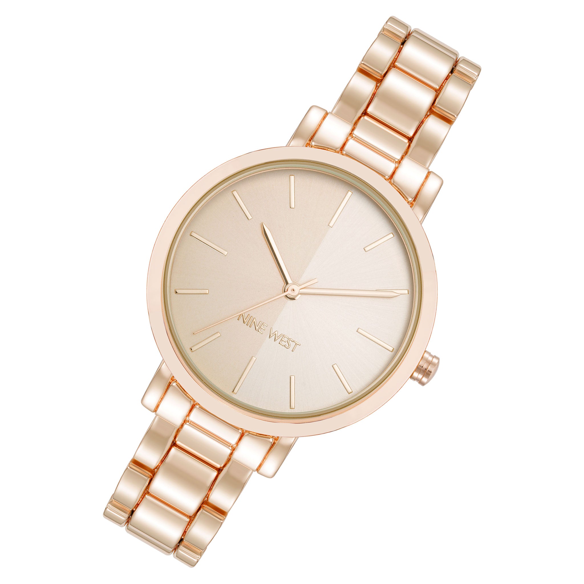 Nine West Rose Gold-Tone Bracelet Pink Dial Women's Watch - NW3160PKRG