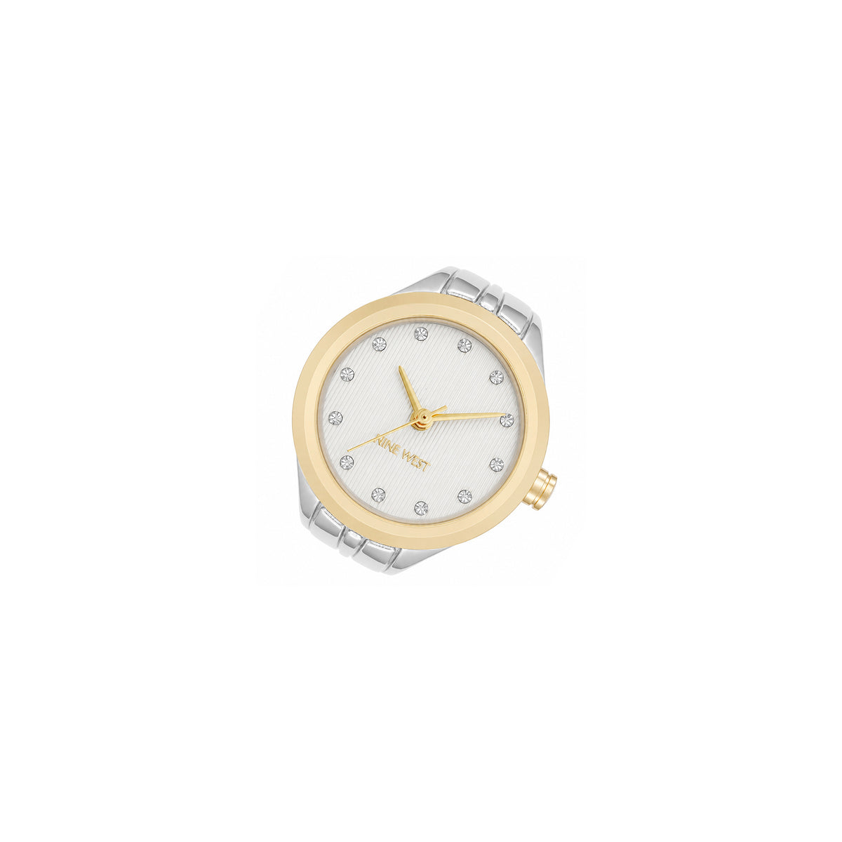 Nine West Silver Steel White Dial Women's Ring Watch - NW3345RINGSVT