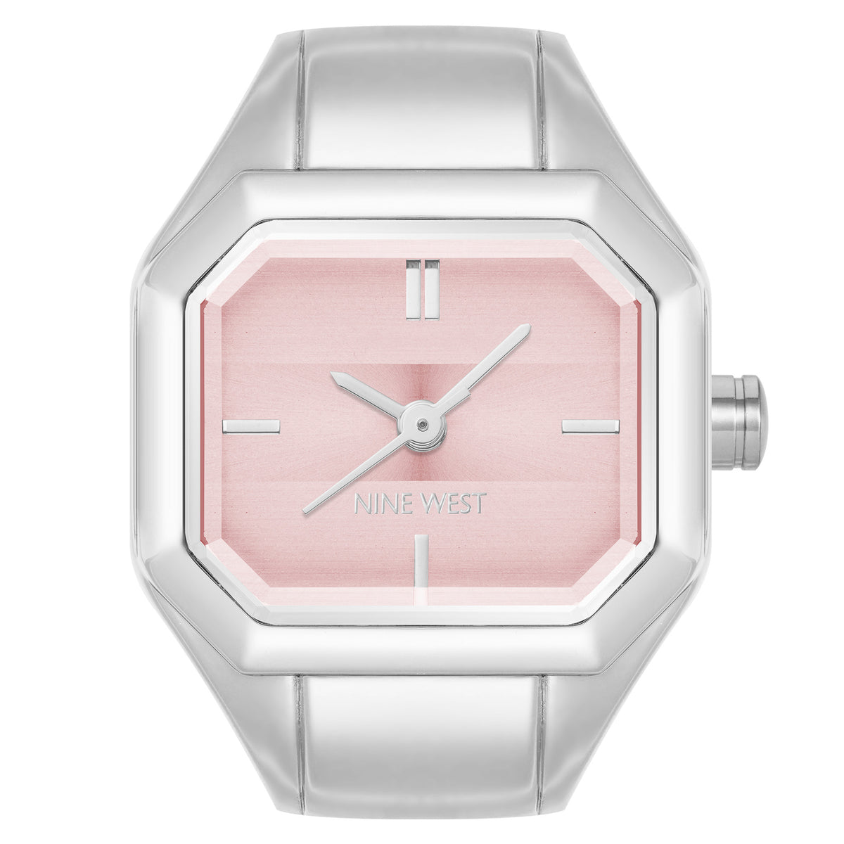 Nine West Silver Steel Pink Dial Women's Watch - NW3347RINGPKS