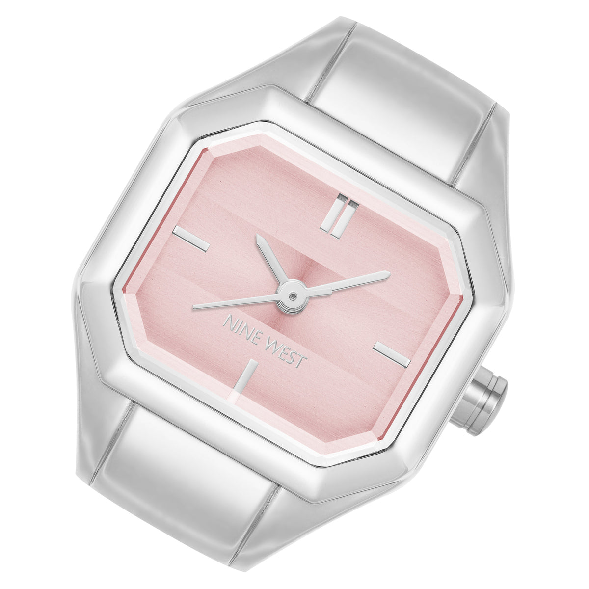 Nine West Silver Steel Pink Dial Women's Watch - NW3347RINGPKS