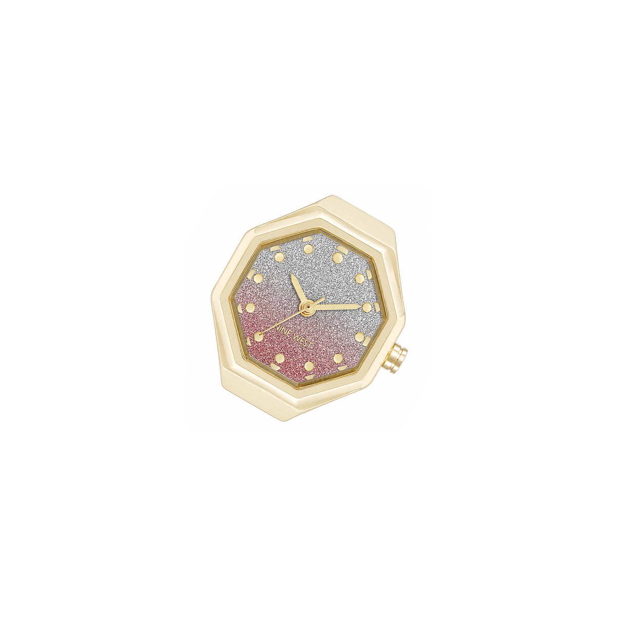 Nine West Gold Steel Silver Pink Dial Women's Ring Watch - NW3348RINGPKG