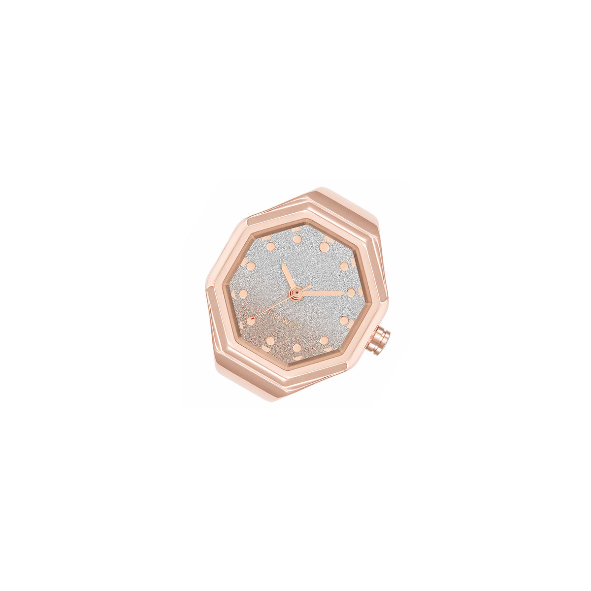 Nine West Rose Gold Steel Silver Gold Dial Women's Ring Watch - NW3348RINGRGR