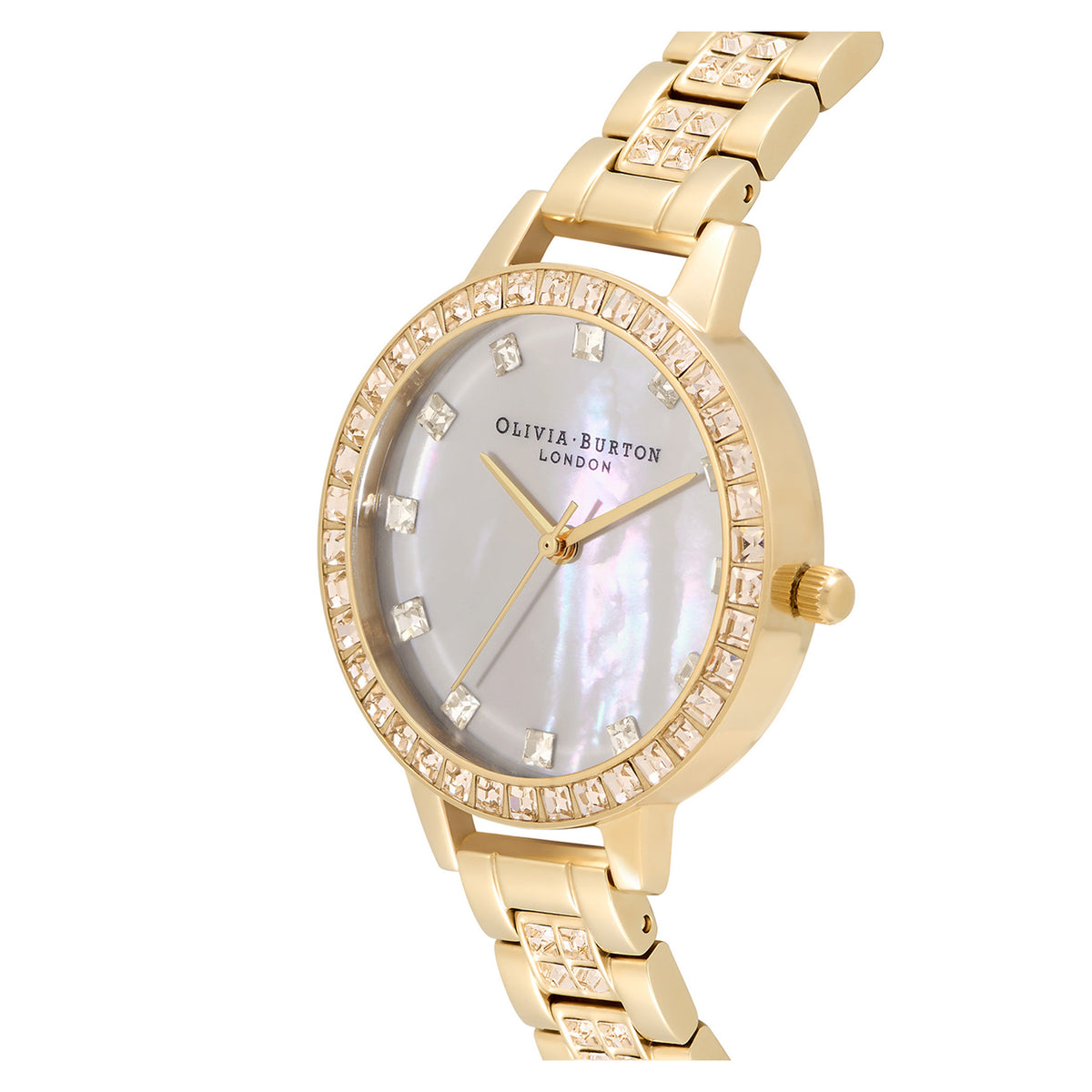 Olivia Burton Treasure Gold Steel Nude Mother Of Pearl & Stone Dial Women's Watch - OB16MOP33