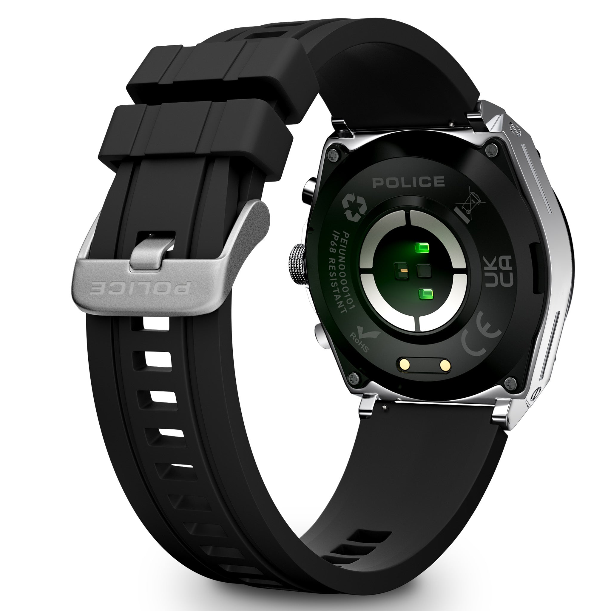 Police Black Silicone Men's Smart Watch - PEIUN0000101