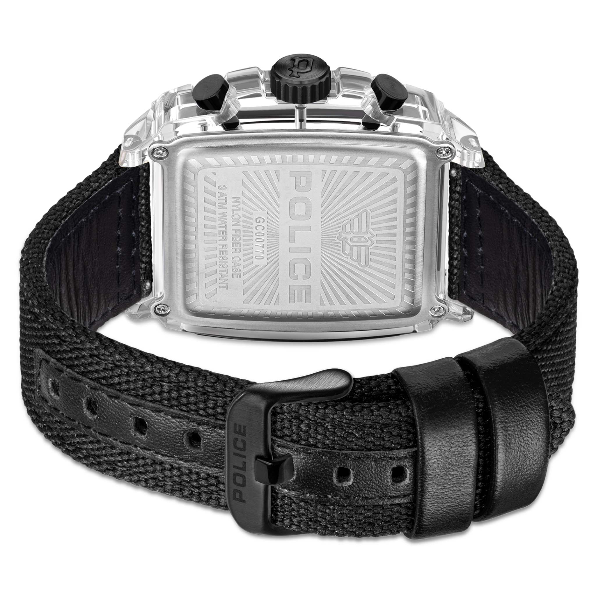 Police Nylon Black Dial Chronograph Men's Watch - PEWGC00770X0
