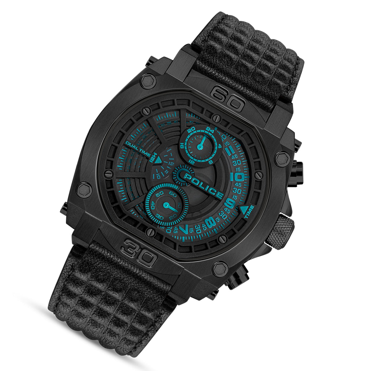 Police Leather Black Dial Men's Watch - PEWGF0040001