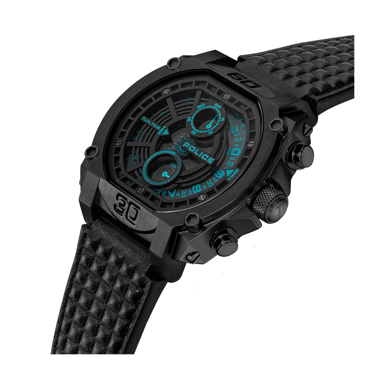 Police Leather Black Dial Men's Watch - PEWGF0040001