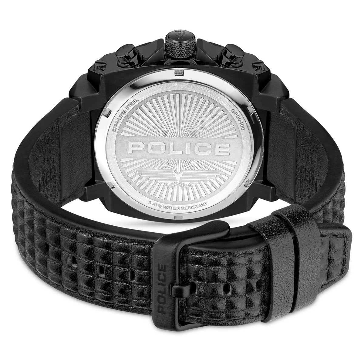 Police Leather Black Dial Men's Watch - PEWGF0040001
