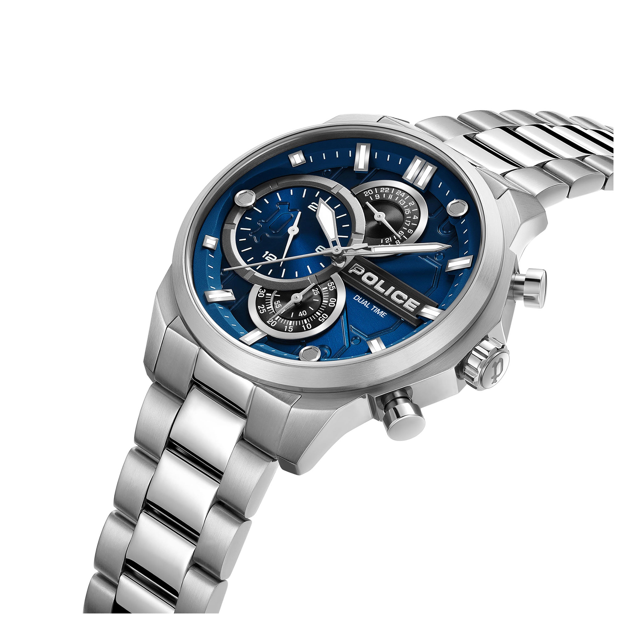 Police Stainless Steel Blue Gradient Dial Multi-function Men's Watch - PEWGK0039207