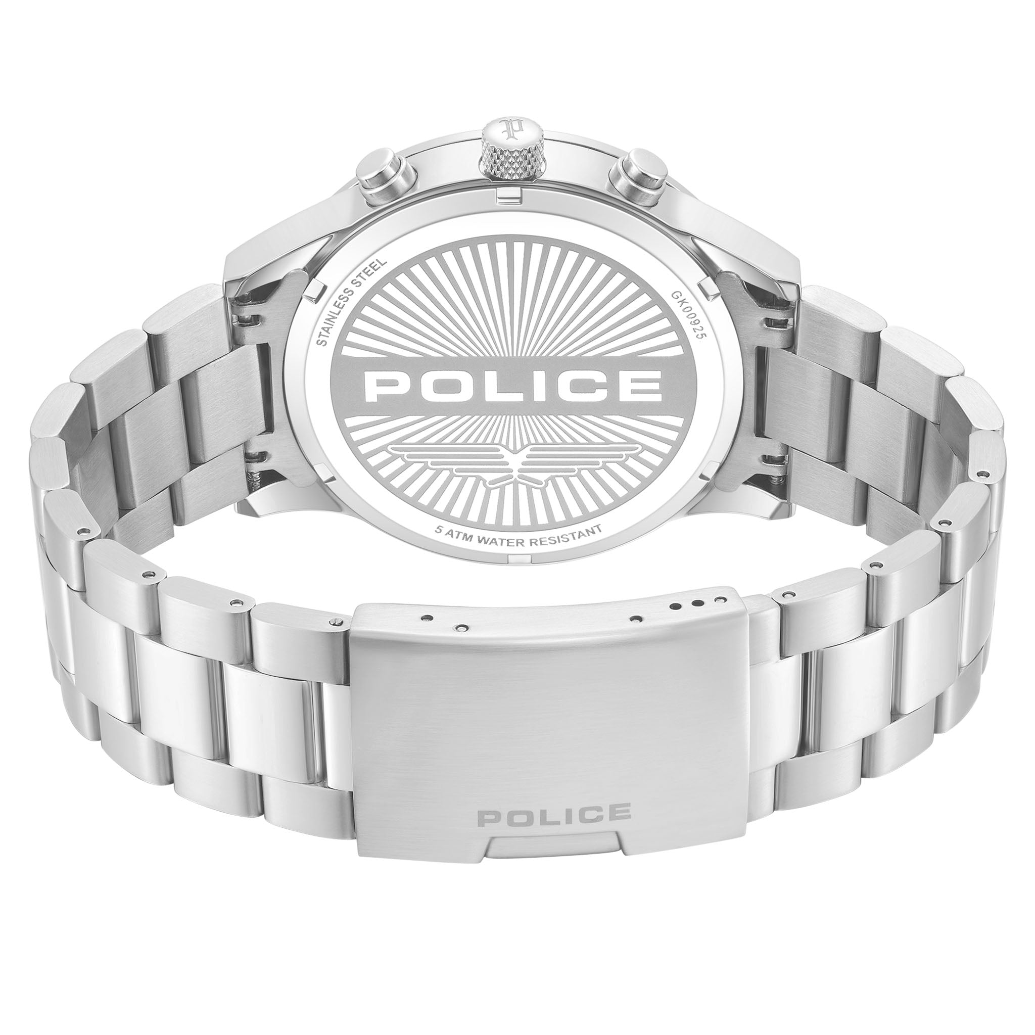 Police Silver Steel Black Dial Chronograph Men's Watch - PEWGK0092501