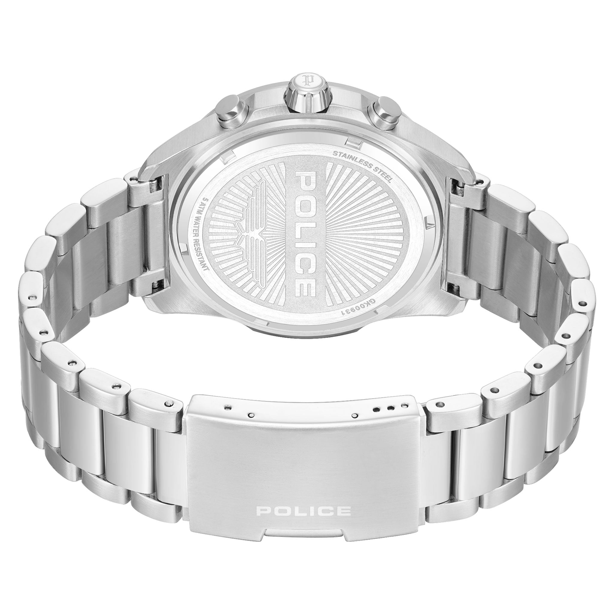 Police Silver Steel Green Dial Men's Watch - PEWGK0093101