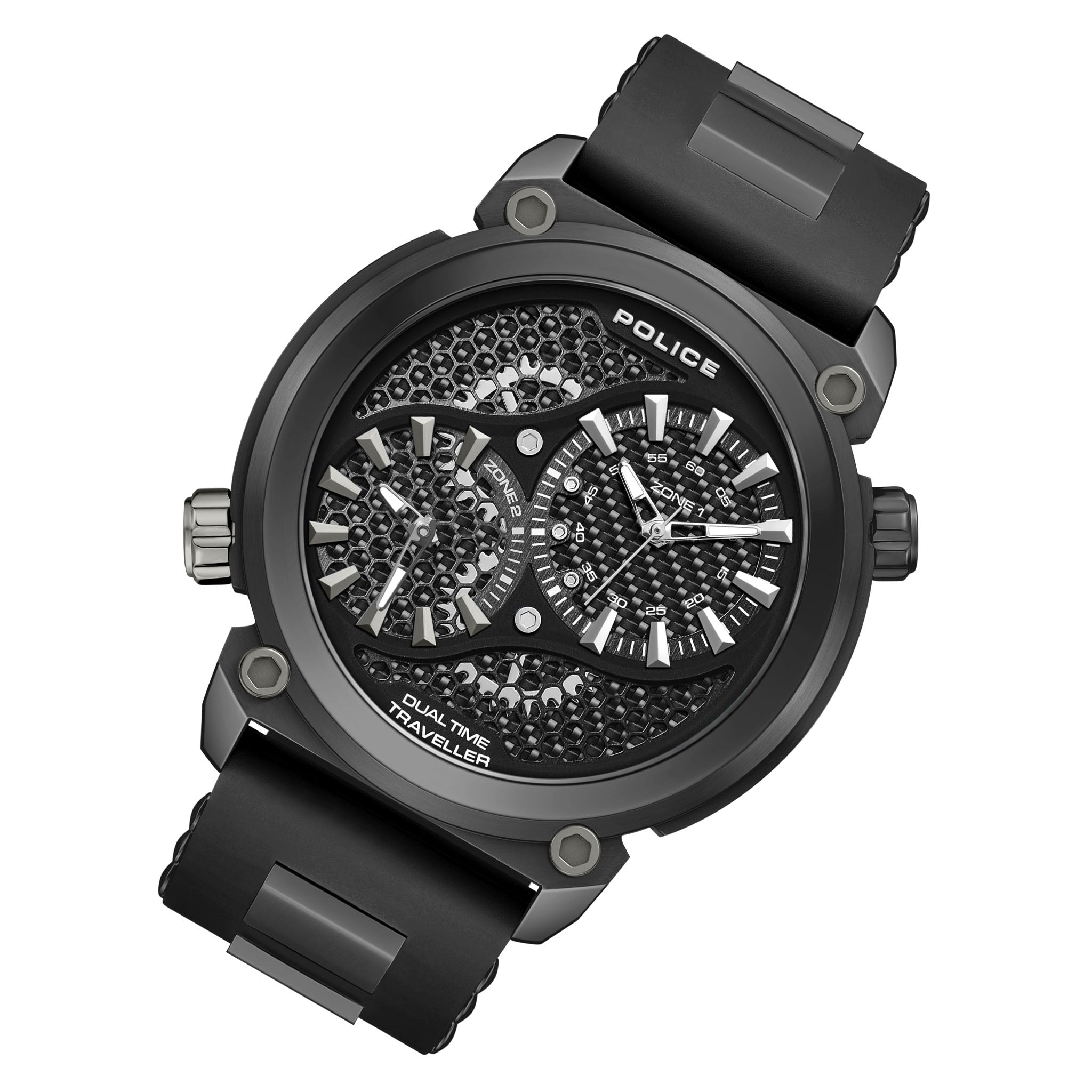 Police Silicone Black Dial Multi-function Men's Watch - PEWGM0071802