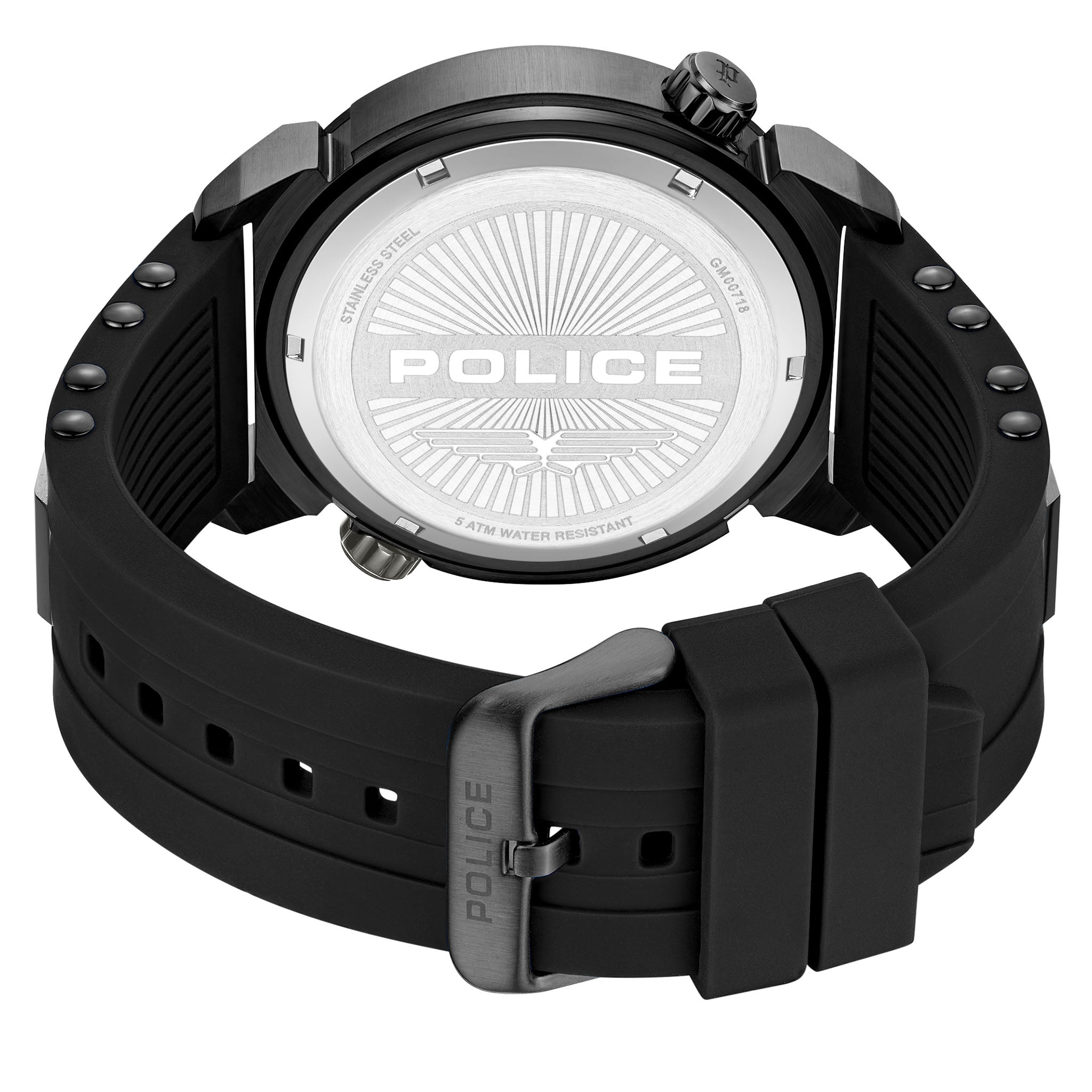 Police Silicone Black Dial Multi-function Men's Watch - PEWGM0071802