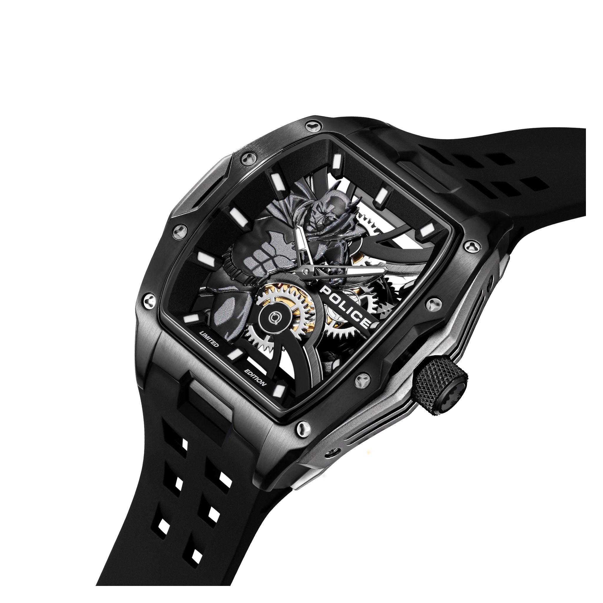 Police Black Silicone Gun Dial Men's Watch - PEWGM0075301