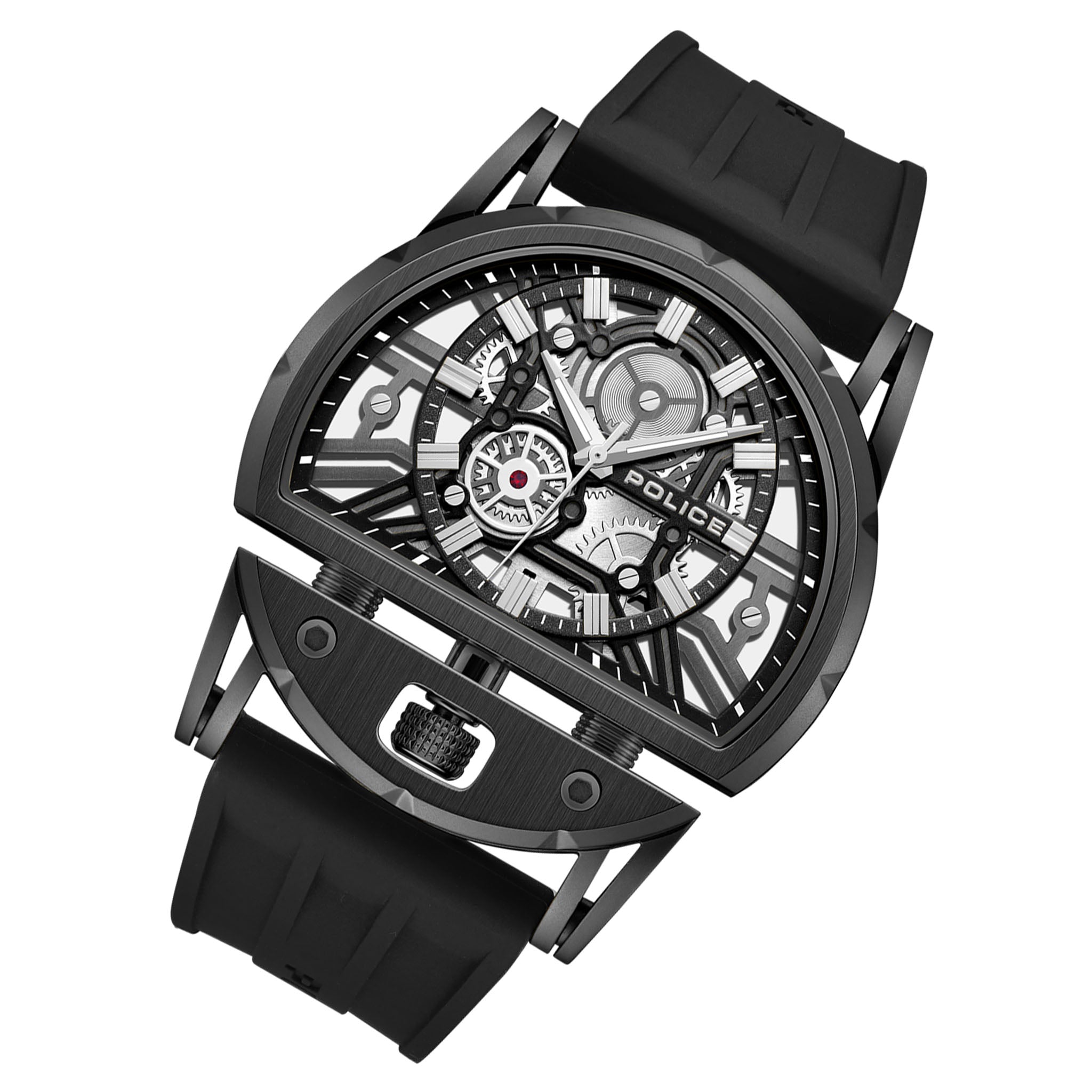 Police Silicone Black & Gun Dial Men's Watch - PEWGM0081507