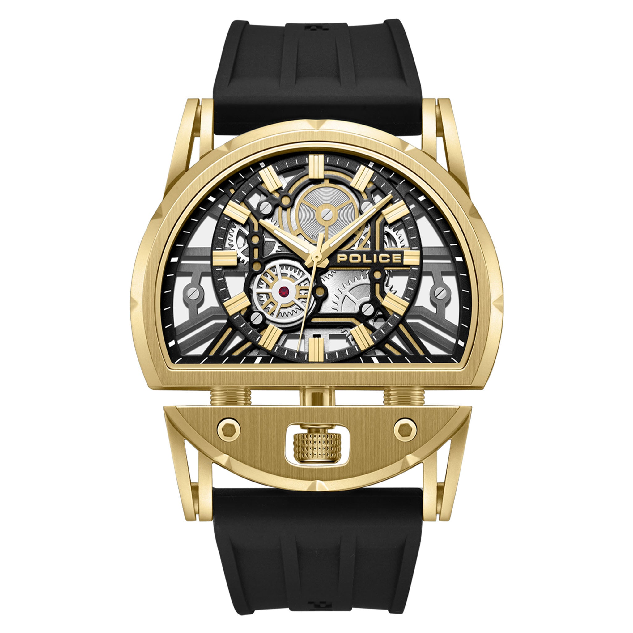 Police Silicone Gold Dial Men's Watch - PEWGM0081508