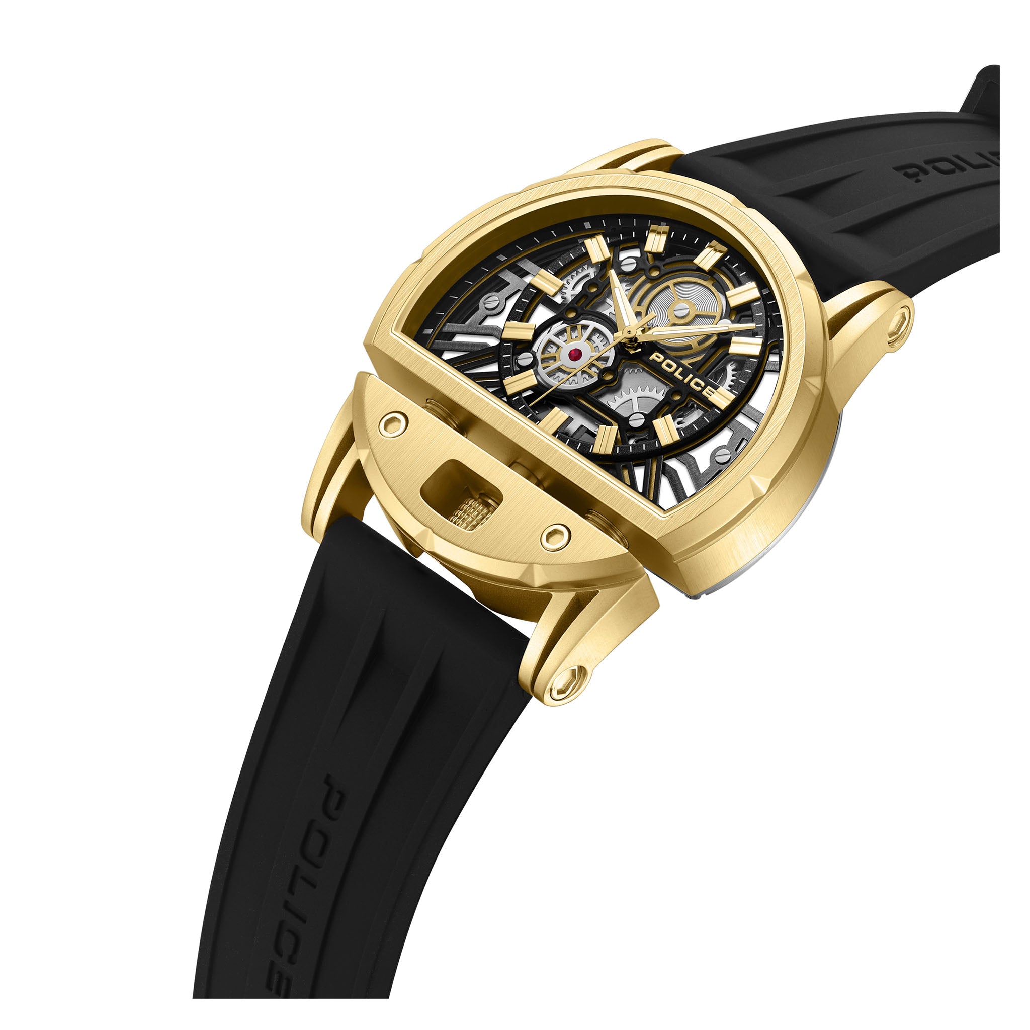 Police Silicone Gold Dial Men's Watch - PEWGM0081508