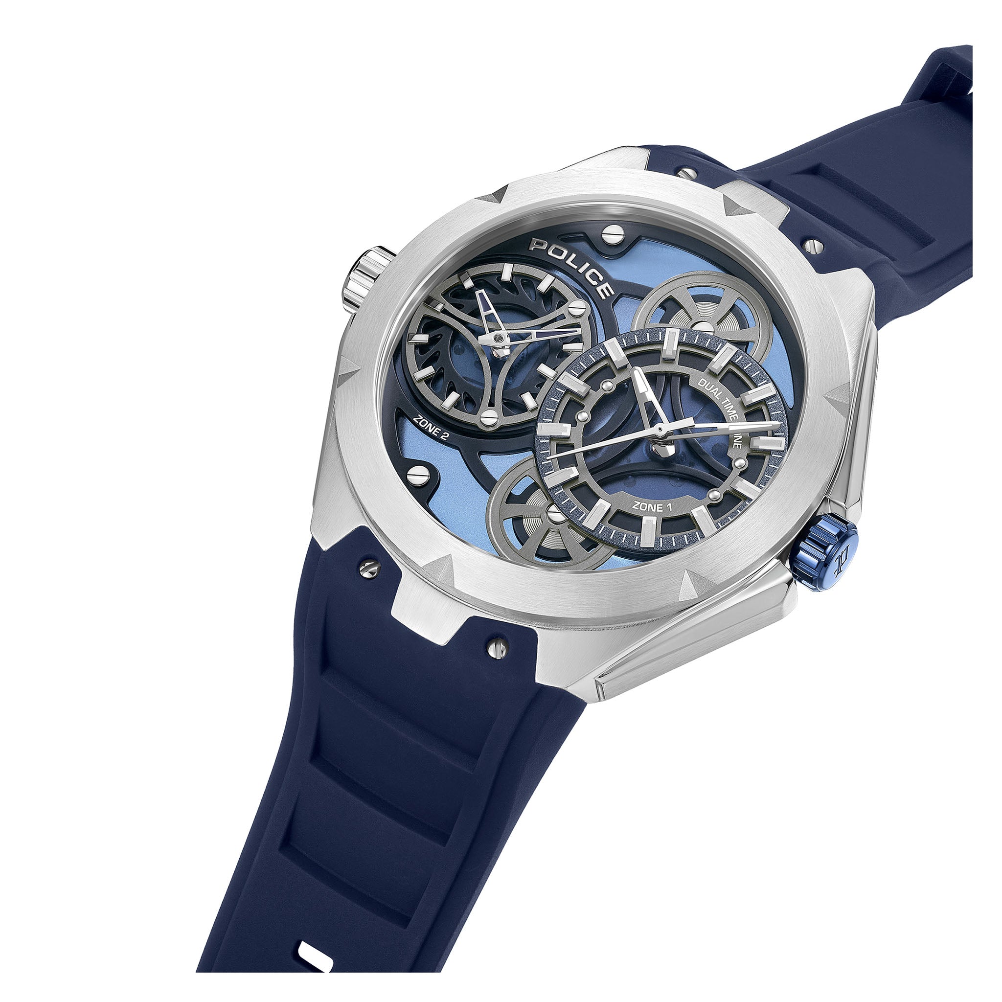 Police Blue Silicone Multi-function Men's Watch - PEWGM0081703