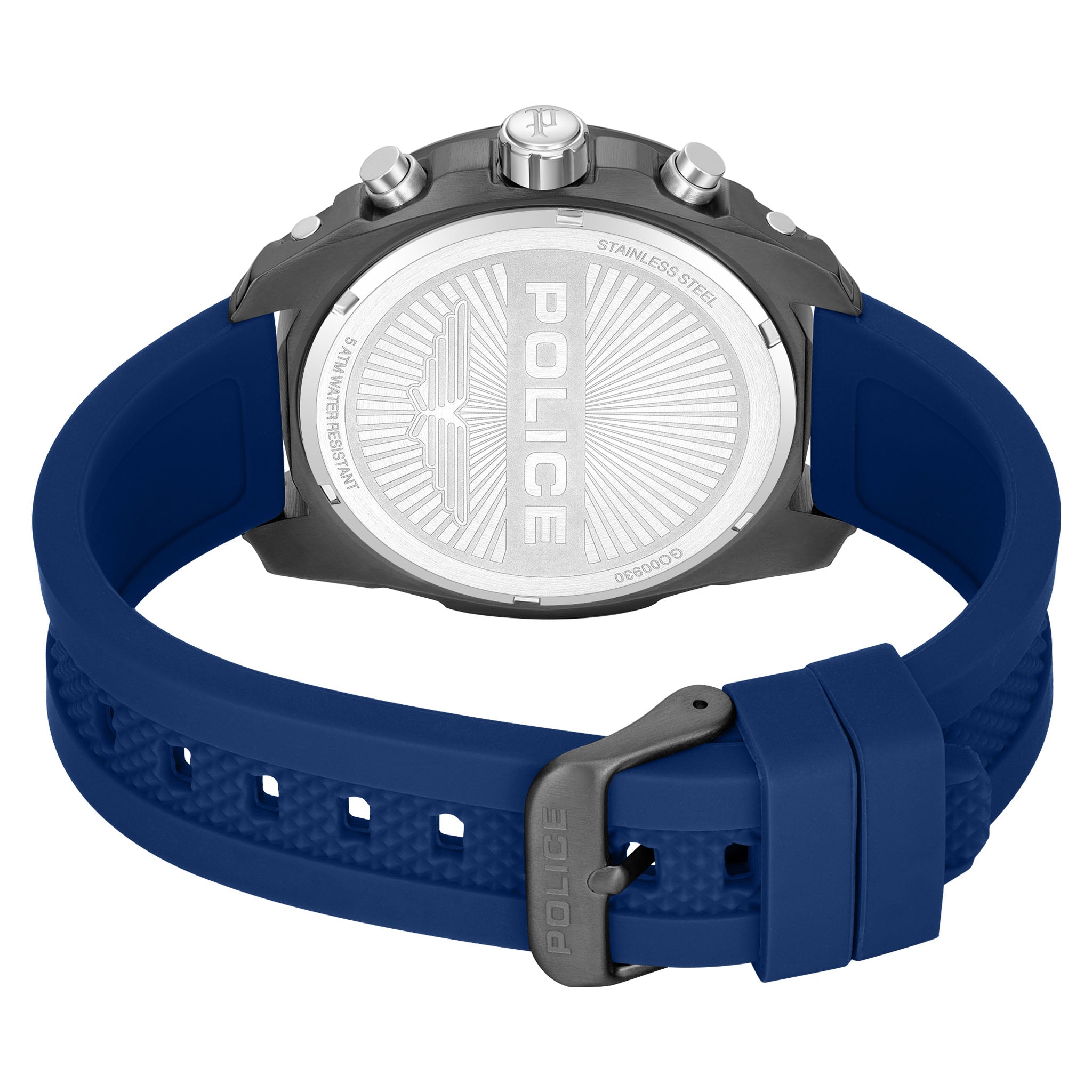 Police Blue Silicone Chronograph Men's Watch - PEWGO0093002
