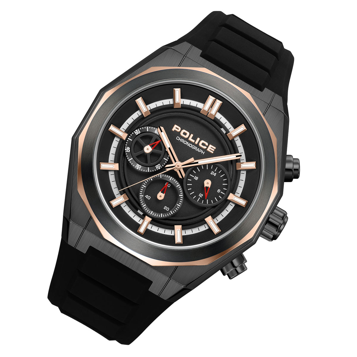 Police Silicone Black Dial Men's Watch - PEWGO0093701