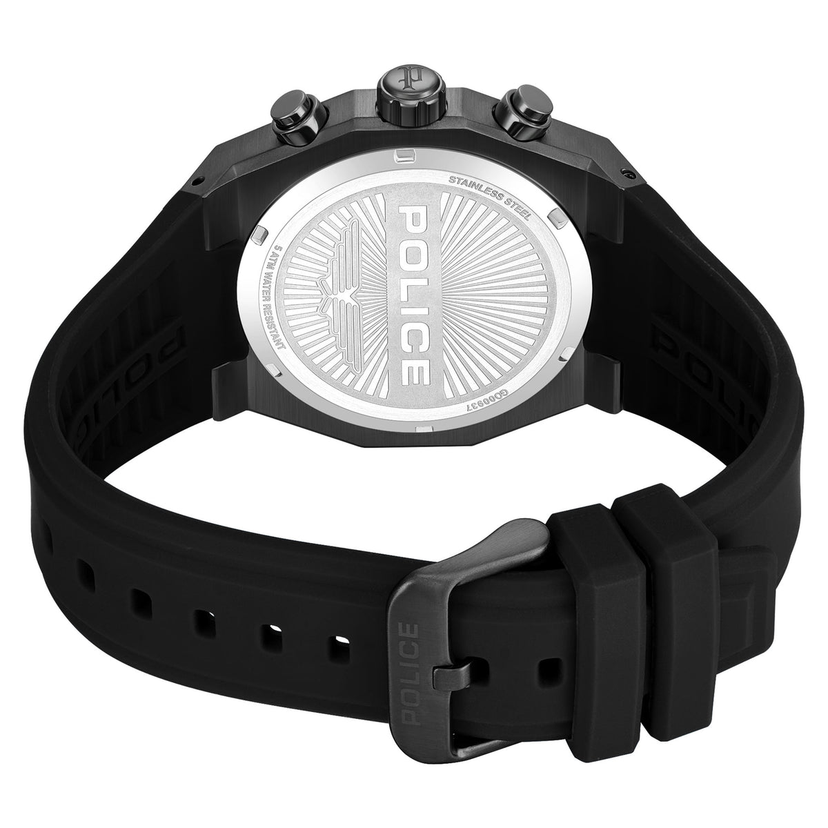 Police Silicone Black Dial Men's Watch - PEWGO0093701