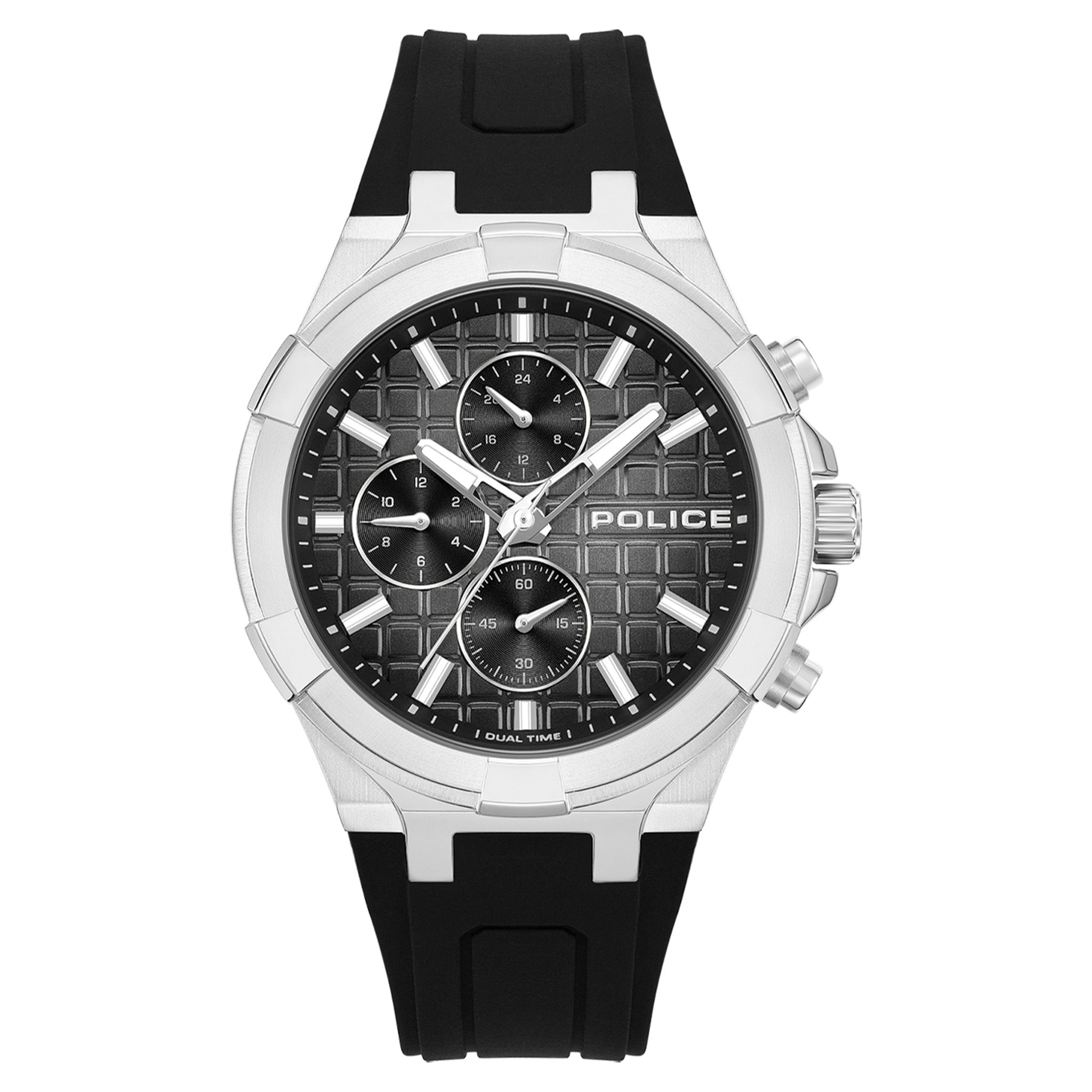 Police Silicone Black Gradient Dial Multi-function Men's Watch - PEWGQ0082002