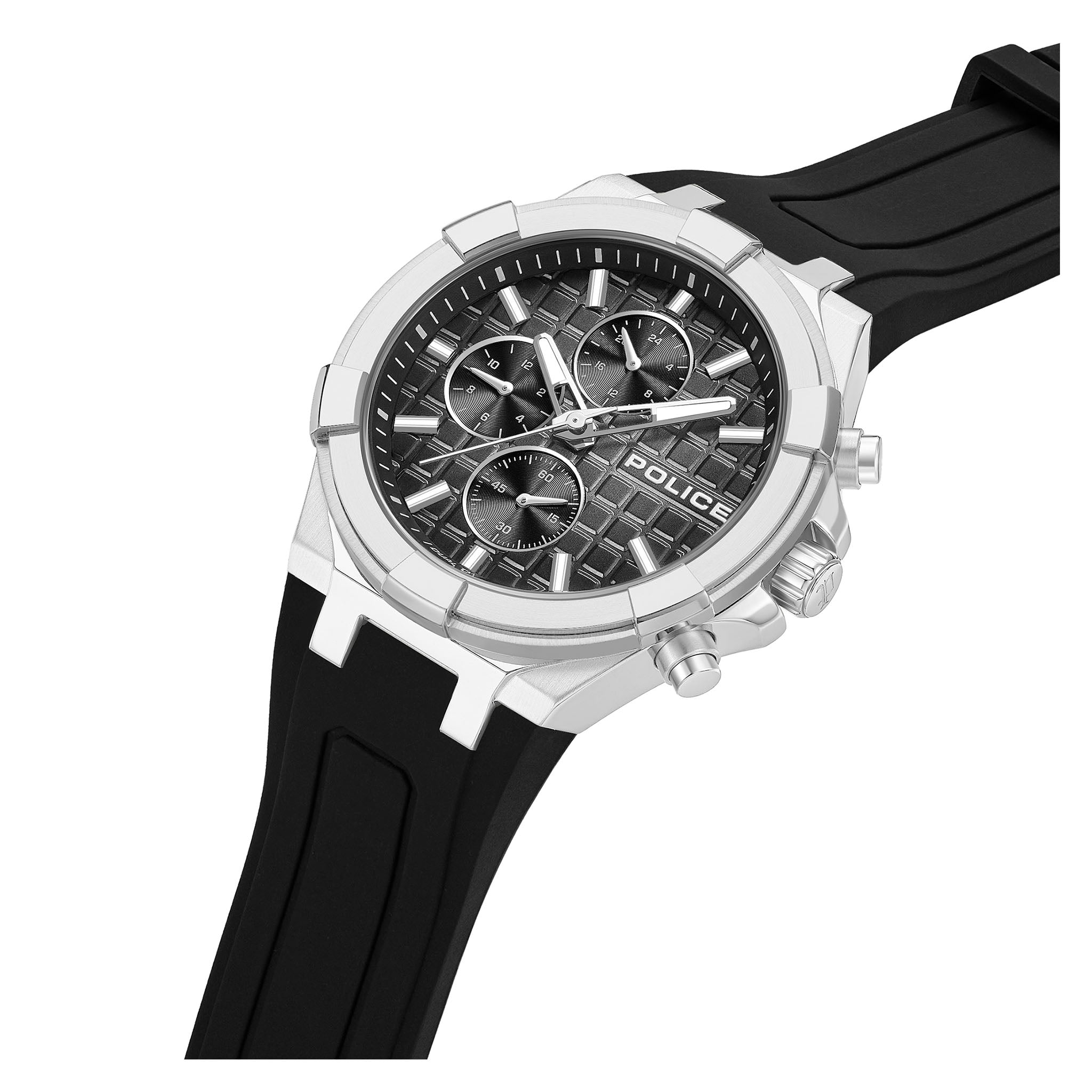 Police Silicone Black Gradient Dial Multi-function Men's Watch - PEWGQ0082002