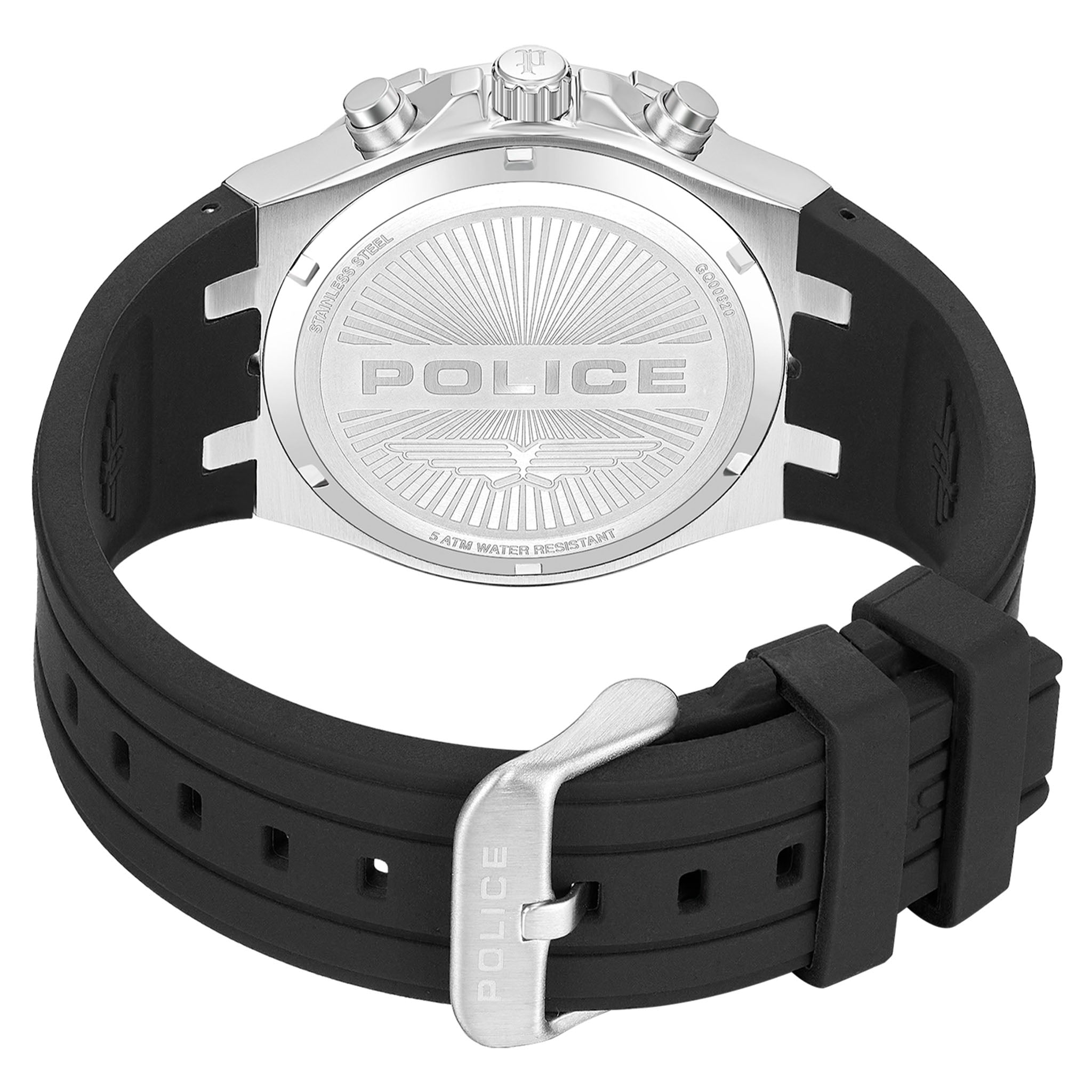 Police Silicone Black Gradient Dial Multi-function Men's Watch - PEWGQ0082002