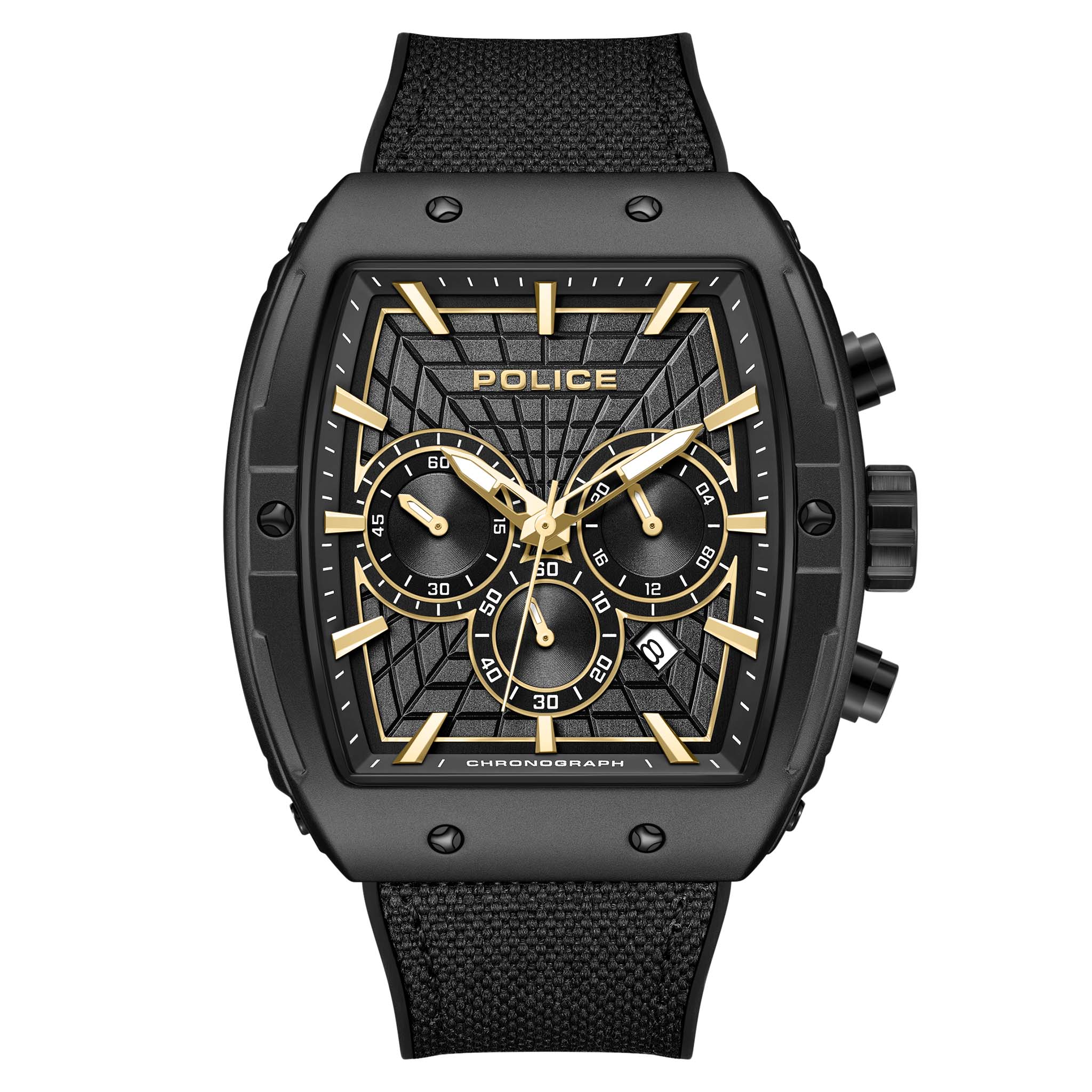 Police Fabric & Silcone Black Dial Men's Watch - PEWGQ0093402