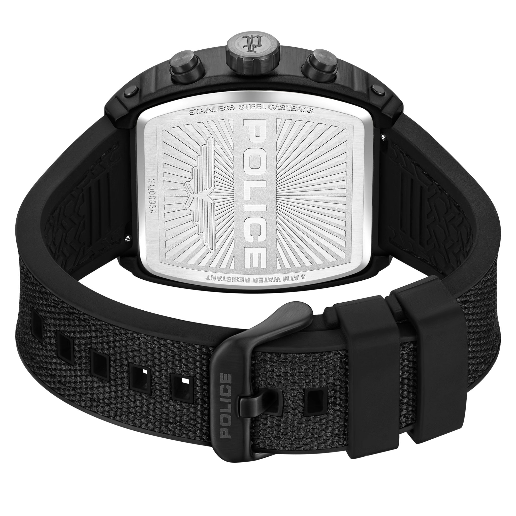 Police Nylon & Silicone Black Dial Chronograph Men's Watch - PEWGQ0093402
