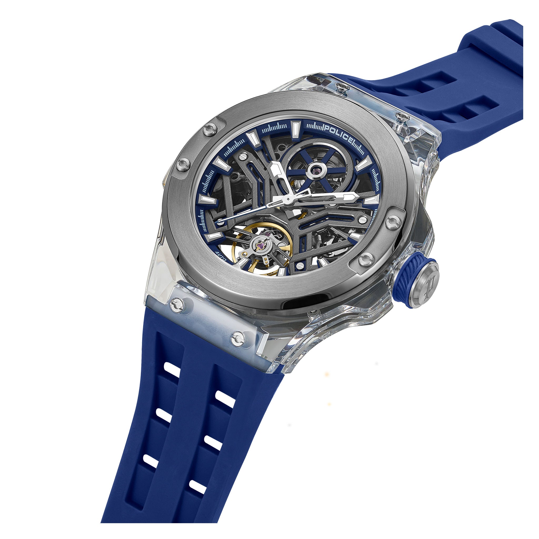 Police Blue Silicone Gun Dial Men's Watch - PEWGR0082204