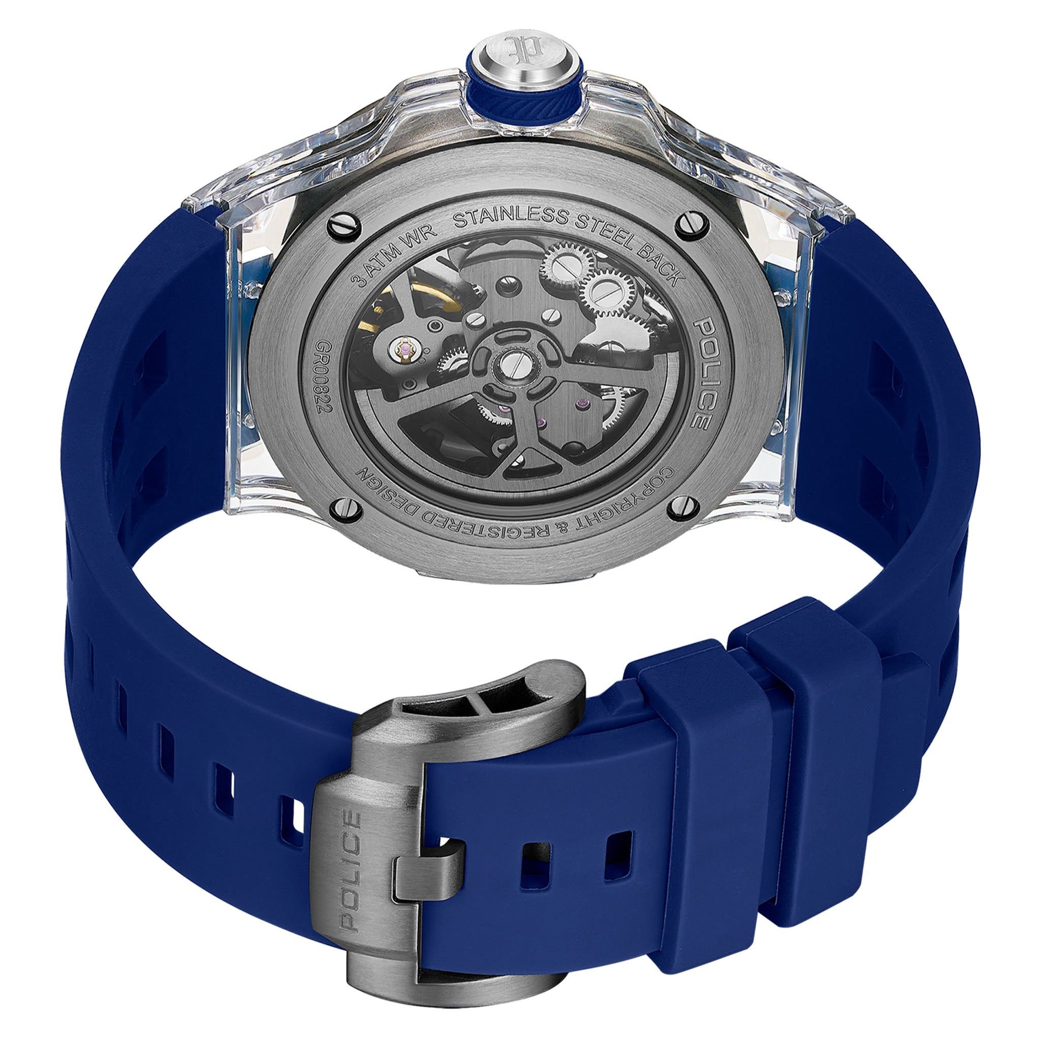 Police Blue Silicone Gun Dial Men's Watch - PEWGR0082204