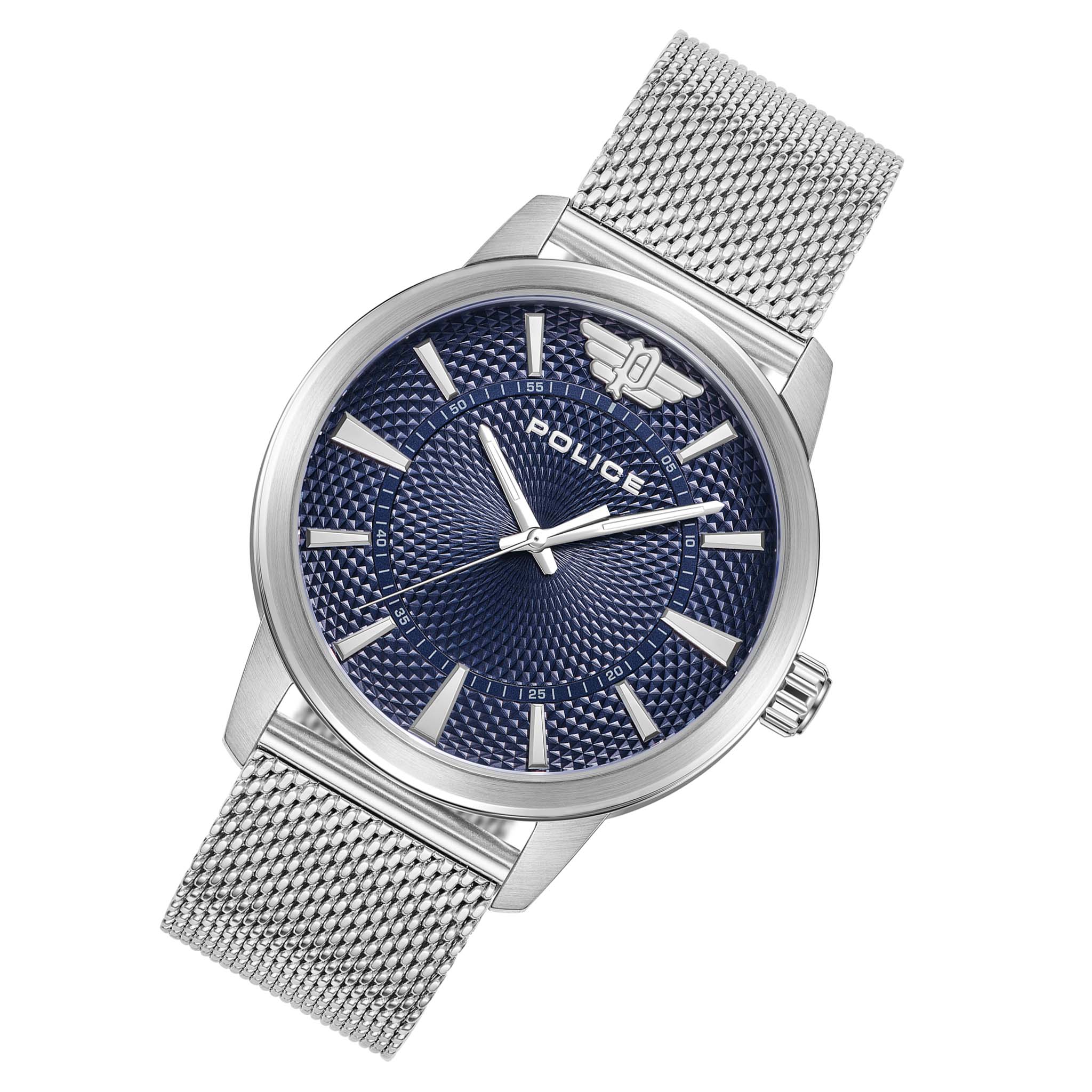 Police Silver Steel Mesh Blue Dial Men's Watch - PEWJG0005004