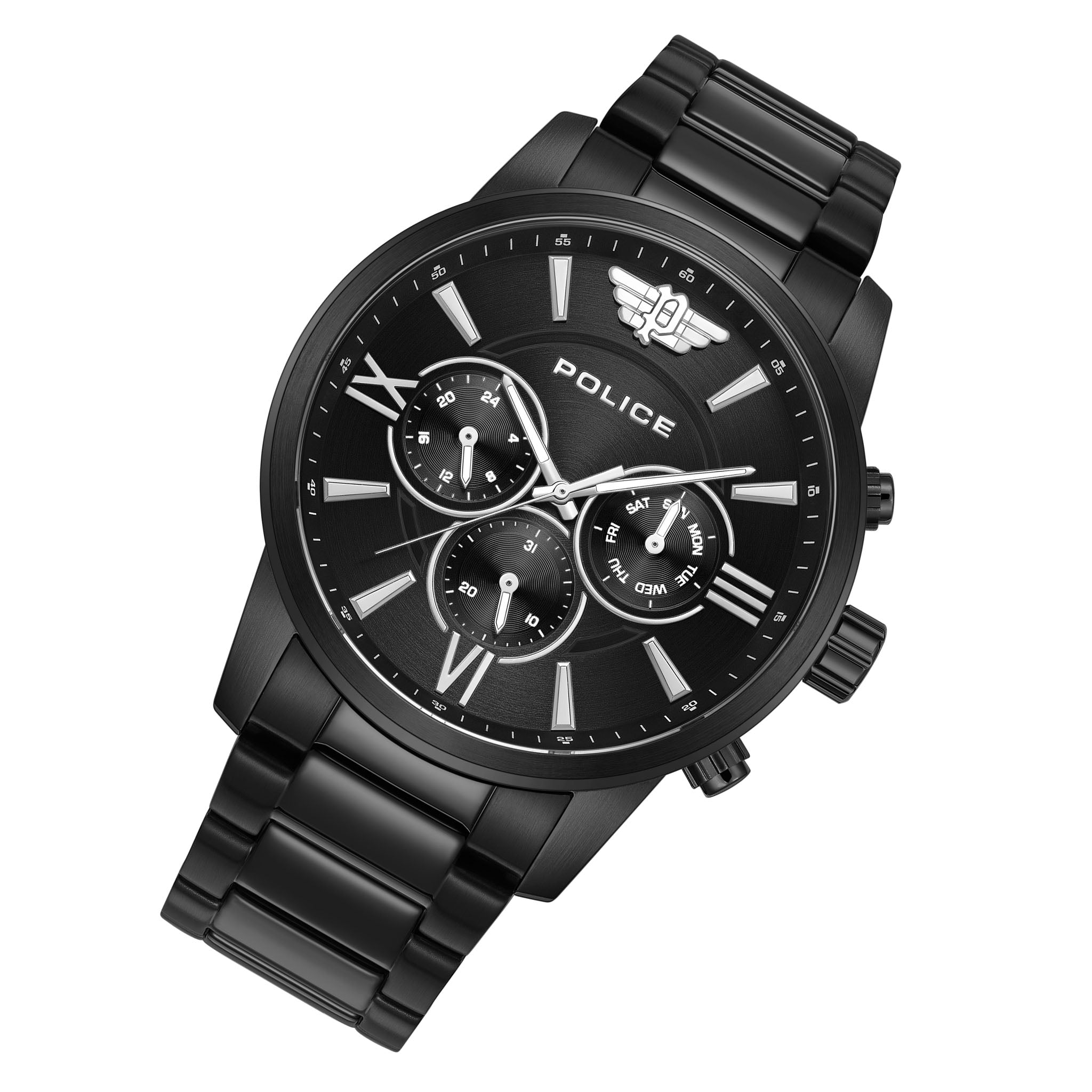 Police Stainless Steel Black Dial Multi-function Men's Watch - PEWJK0004406