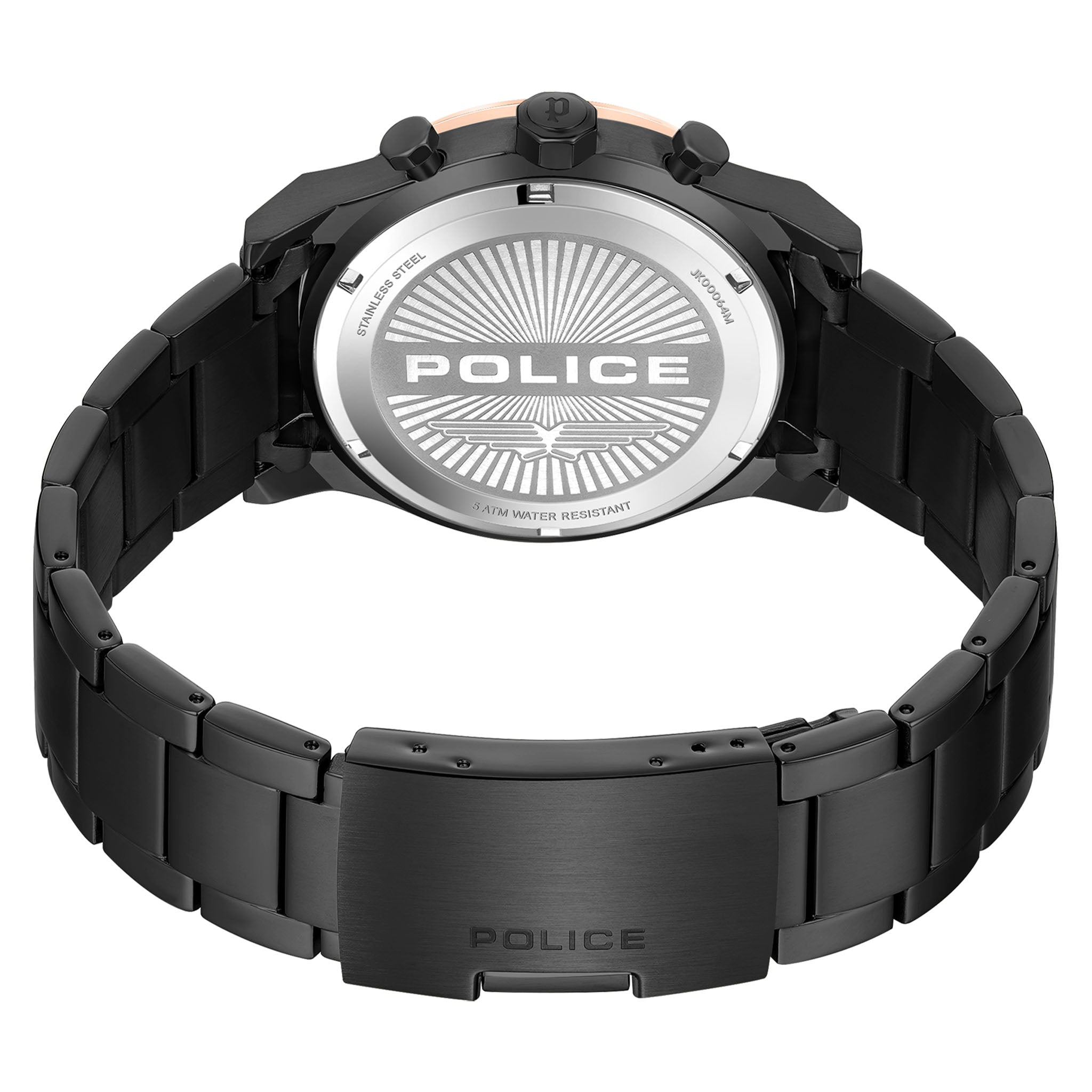 Police Black Steel Chronograph Men's Watch - PEWJK0006403M