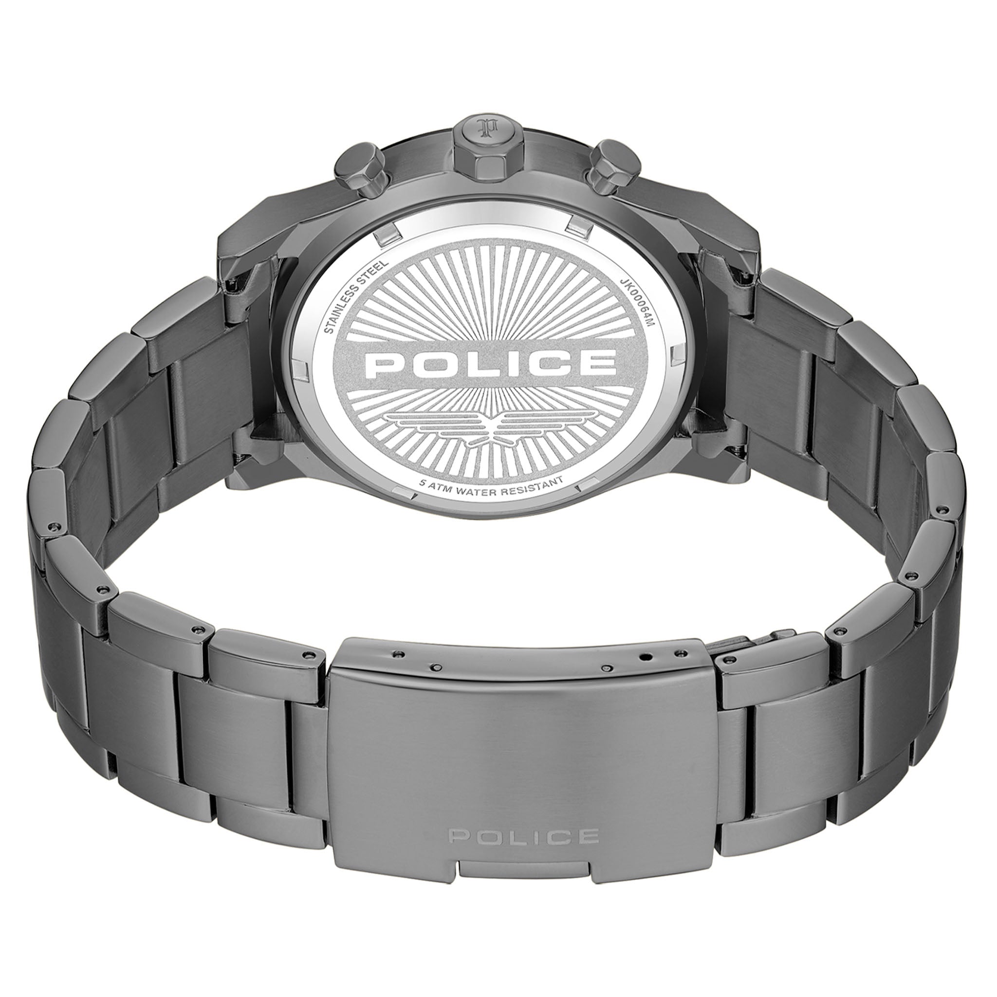 Police Gun Metal Band Grey Dial Multi-function Men's Watch - PEWJK0006407M