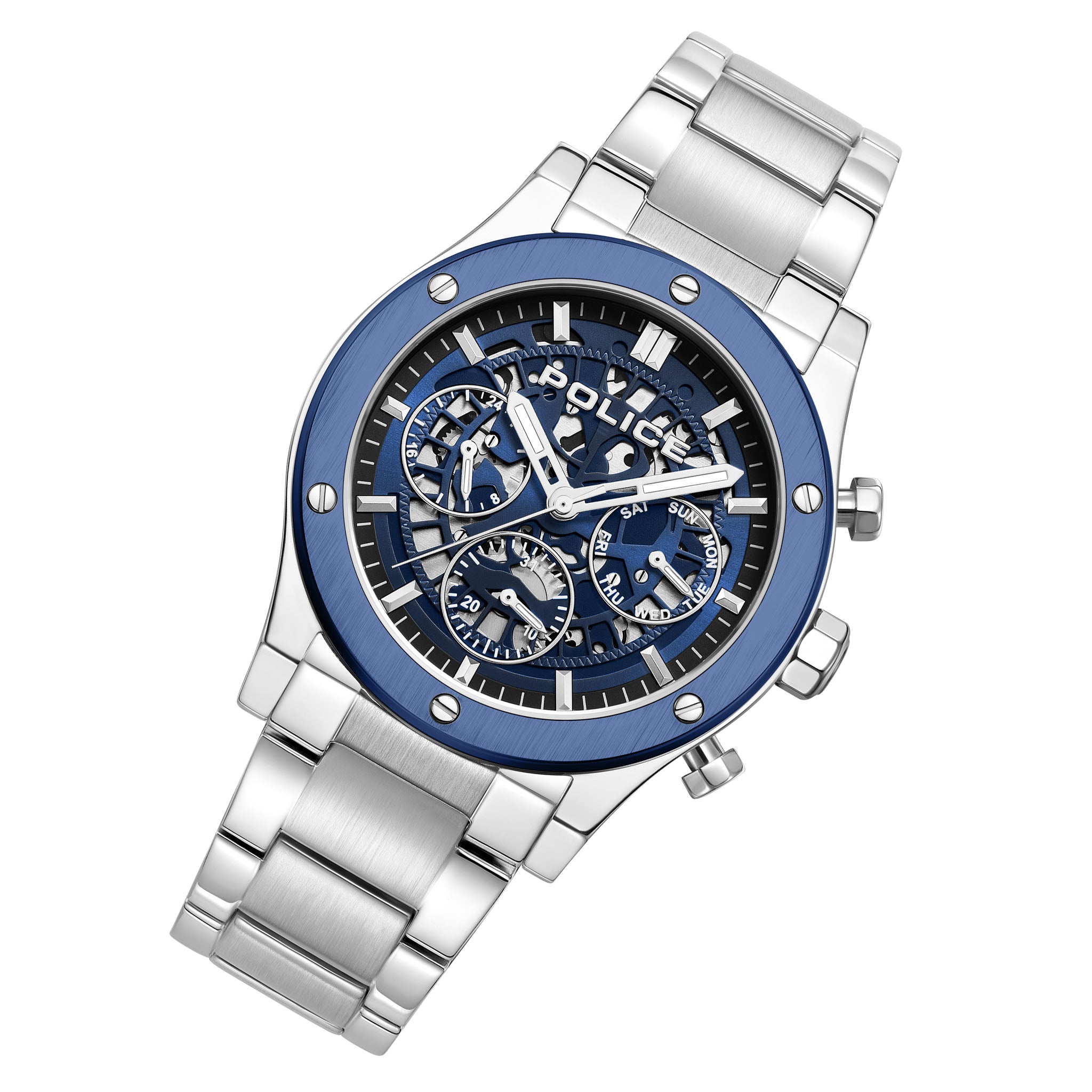 Police Stainless Steel Blue Dial Multi-function Men's Watch - PEWJK0006440